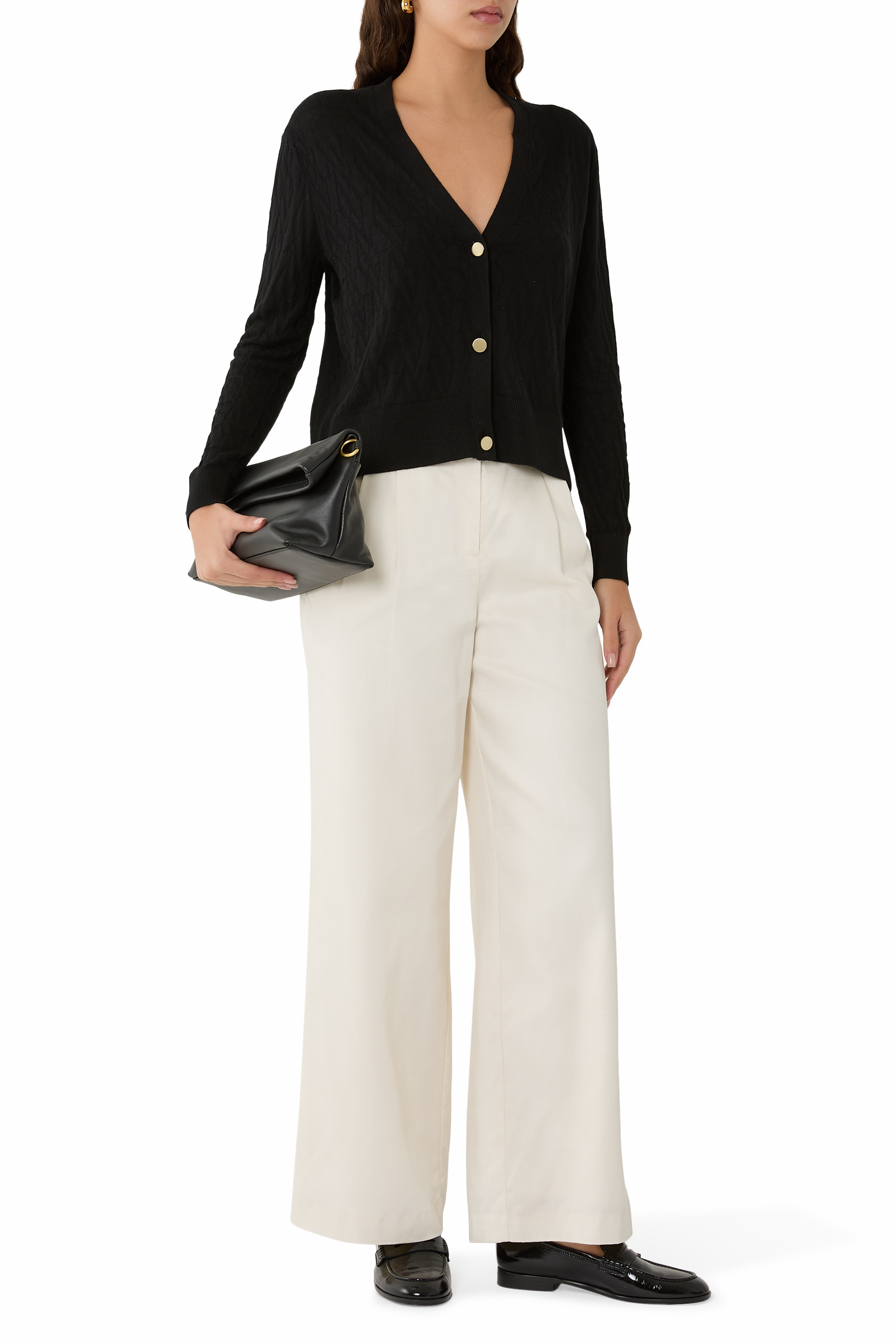 Monogram Buttoned Cardigan