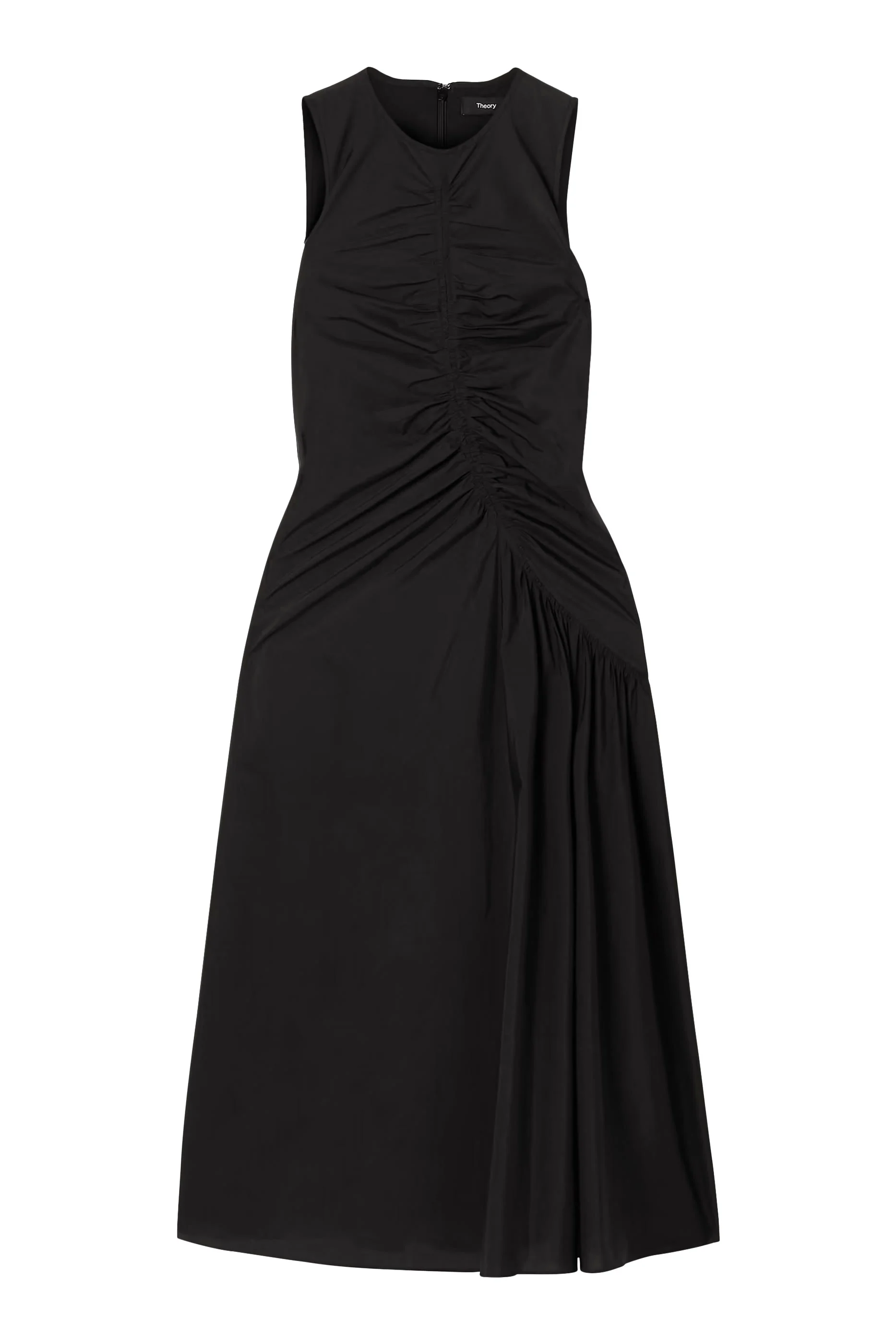 Ruched Asymmetrical Midi Dress