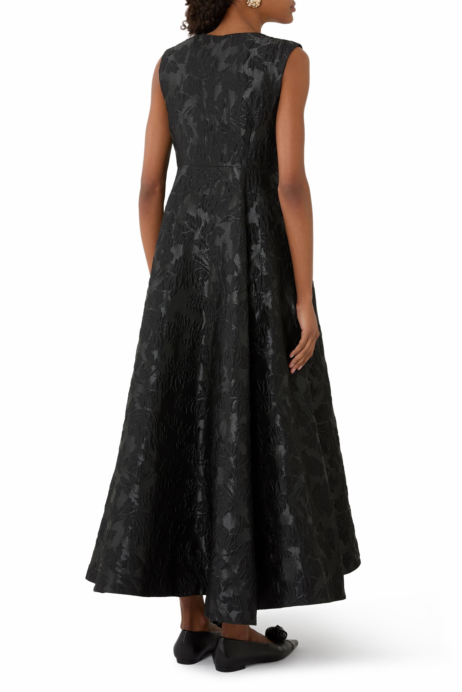  Satin Cloqu&eacute; Long Dress 