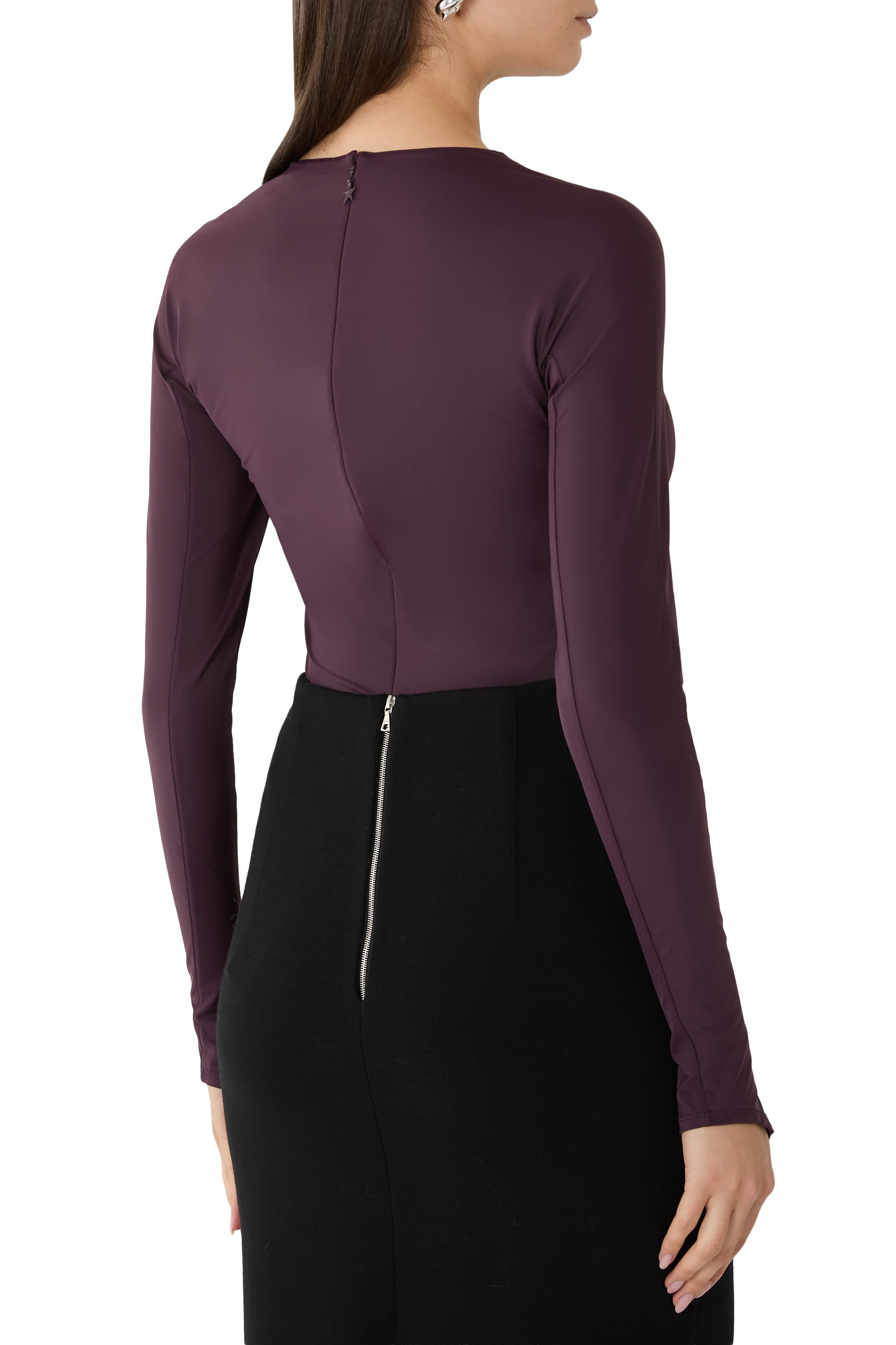 Embossed Logo Long Sleeves Bodysuit