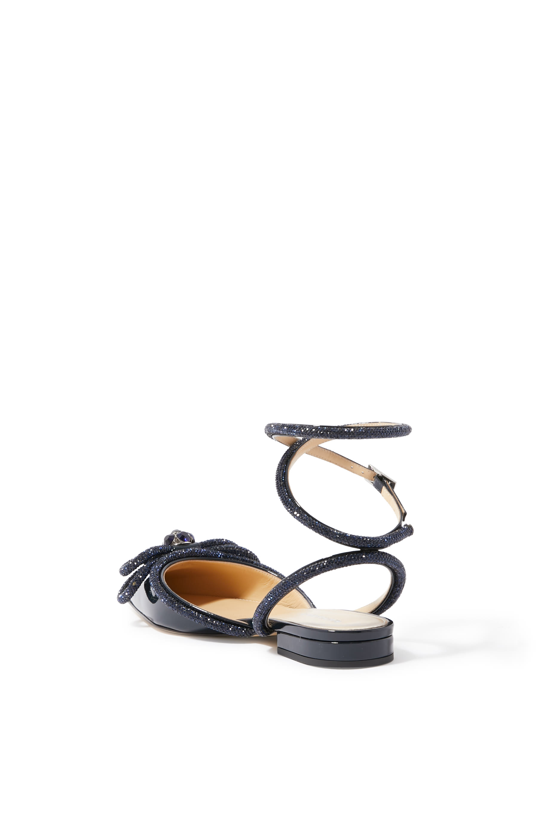 Double Bow Satin Flat Shoes