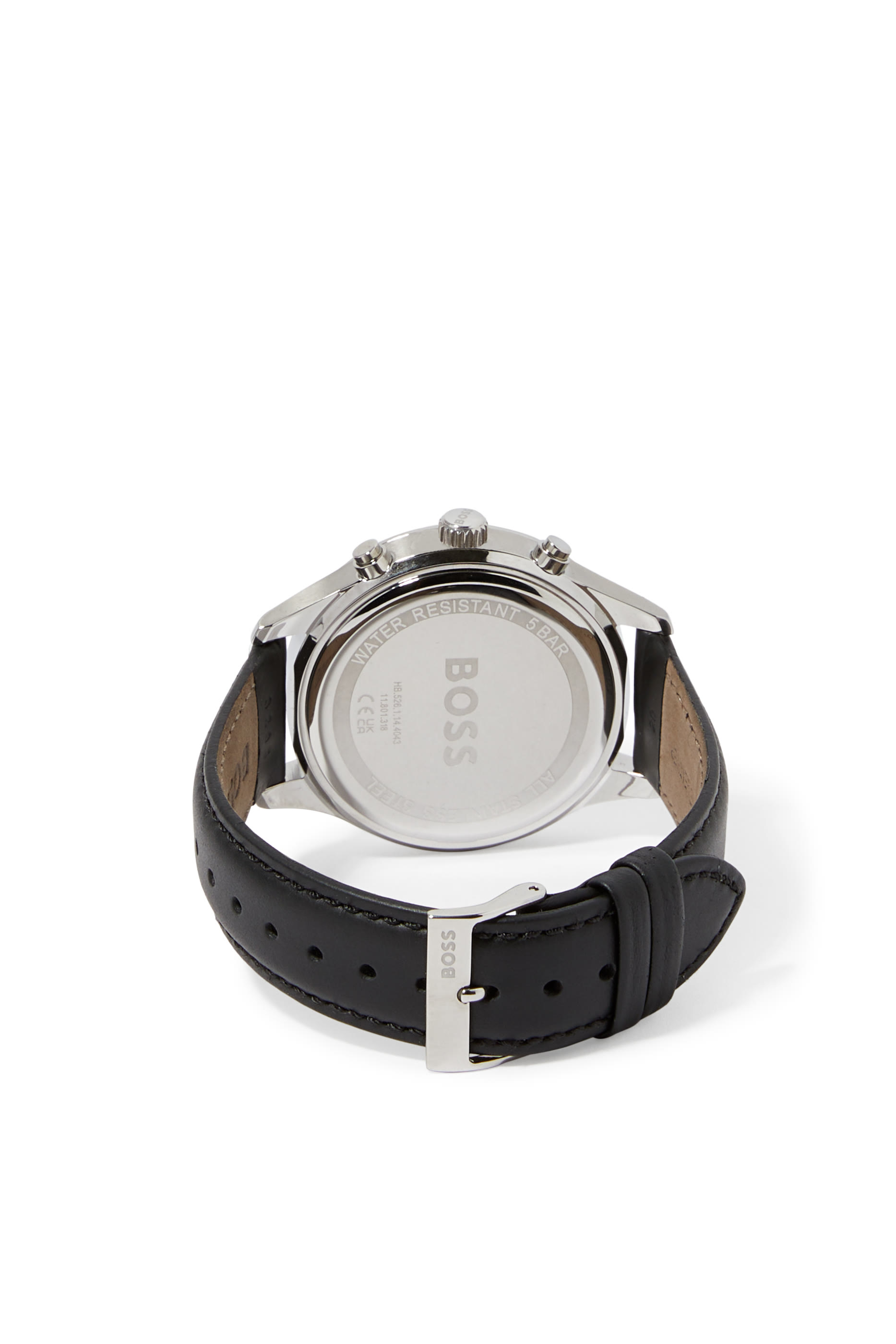 Leather-Strap Chronograph Watch