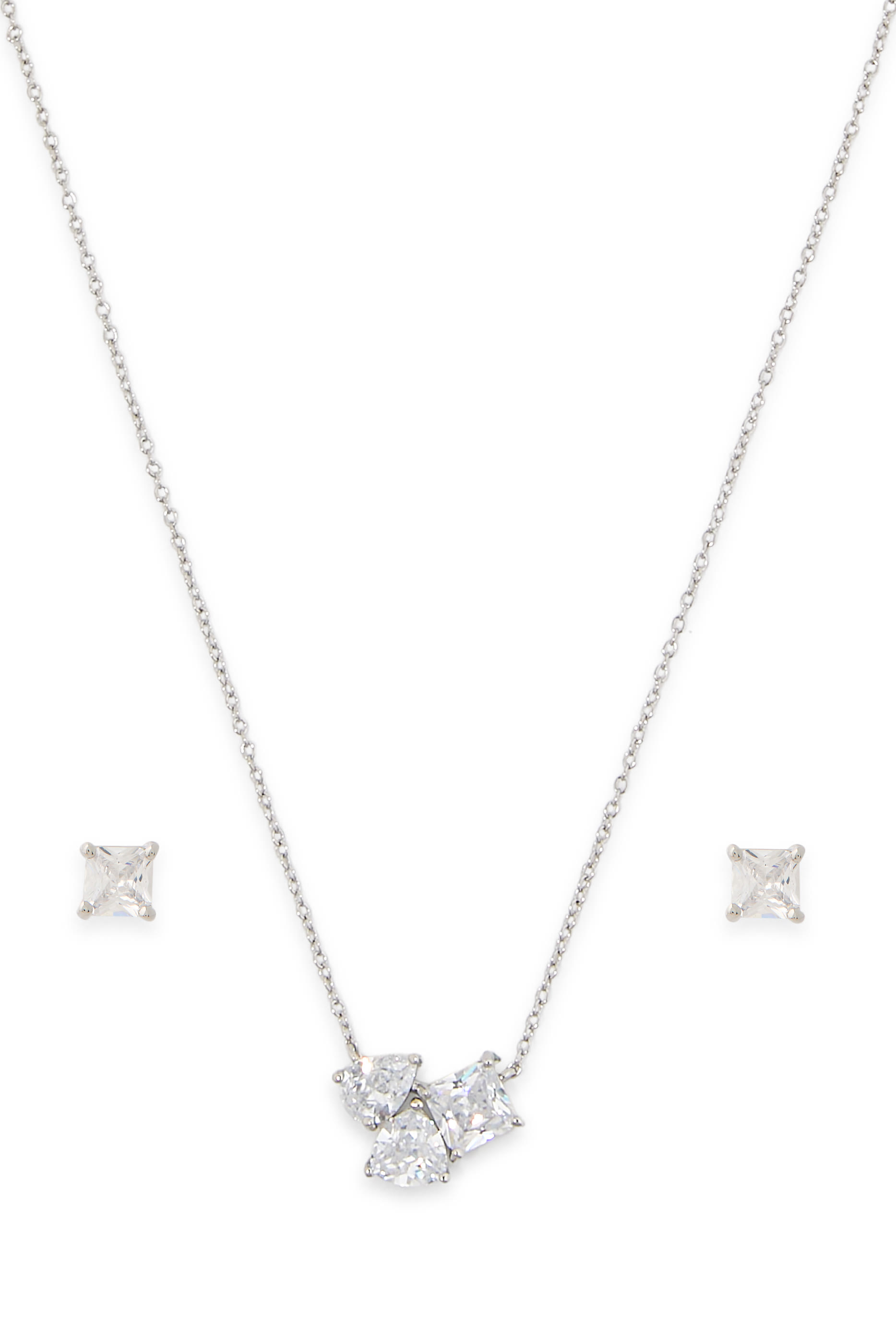 Cubic Zirconia Necklace and Earrings Set
