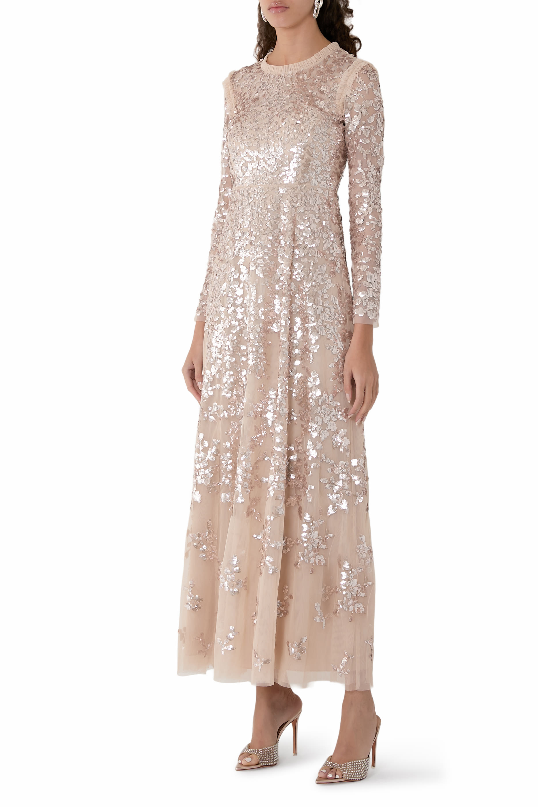 Rosanna Lattice Round Neck Gown