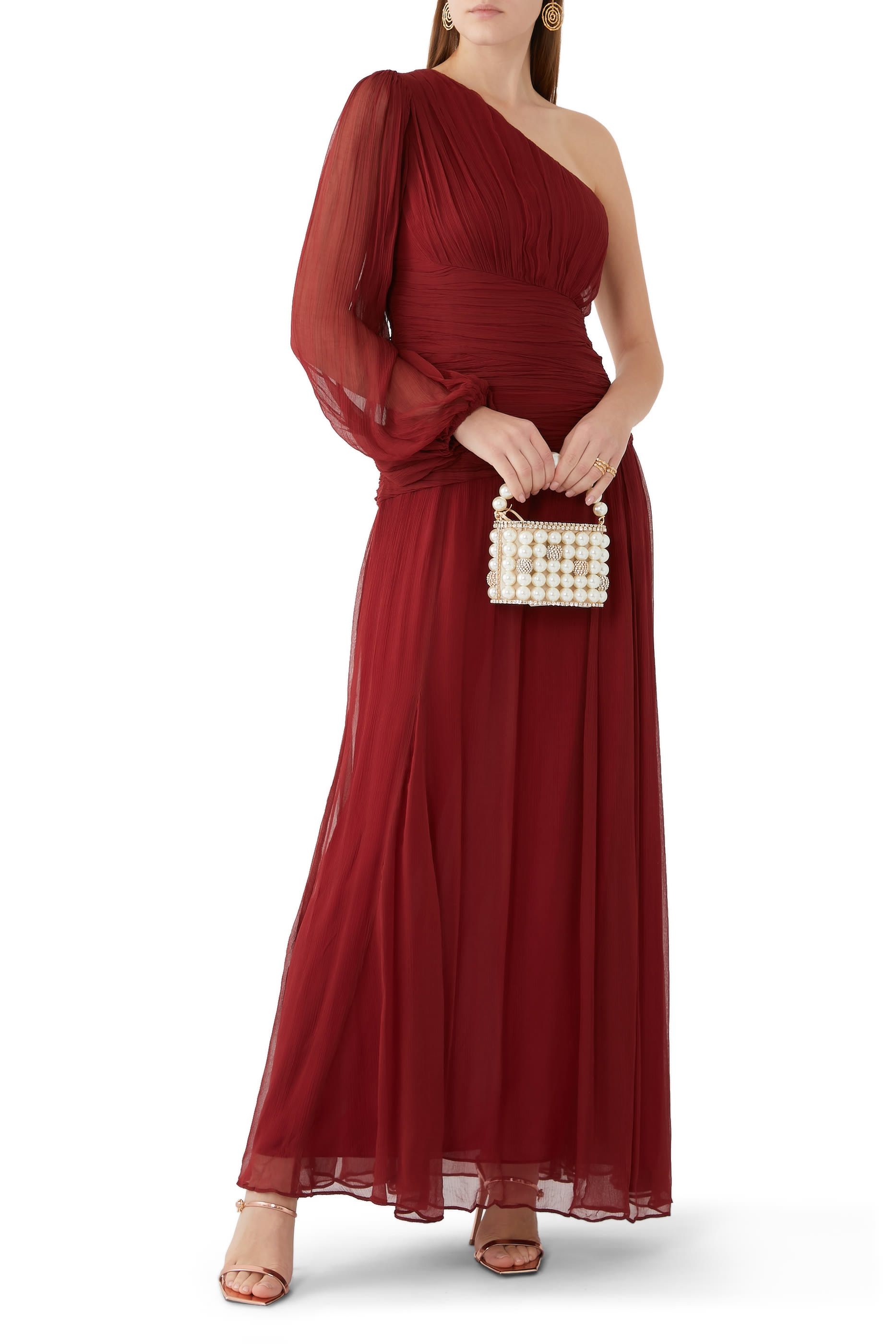 Claude One Shoulder Side Split Maxi Dress