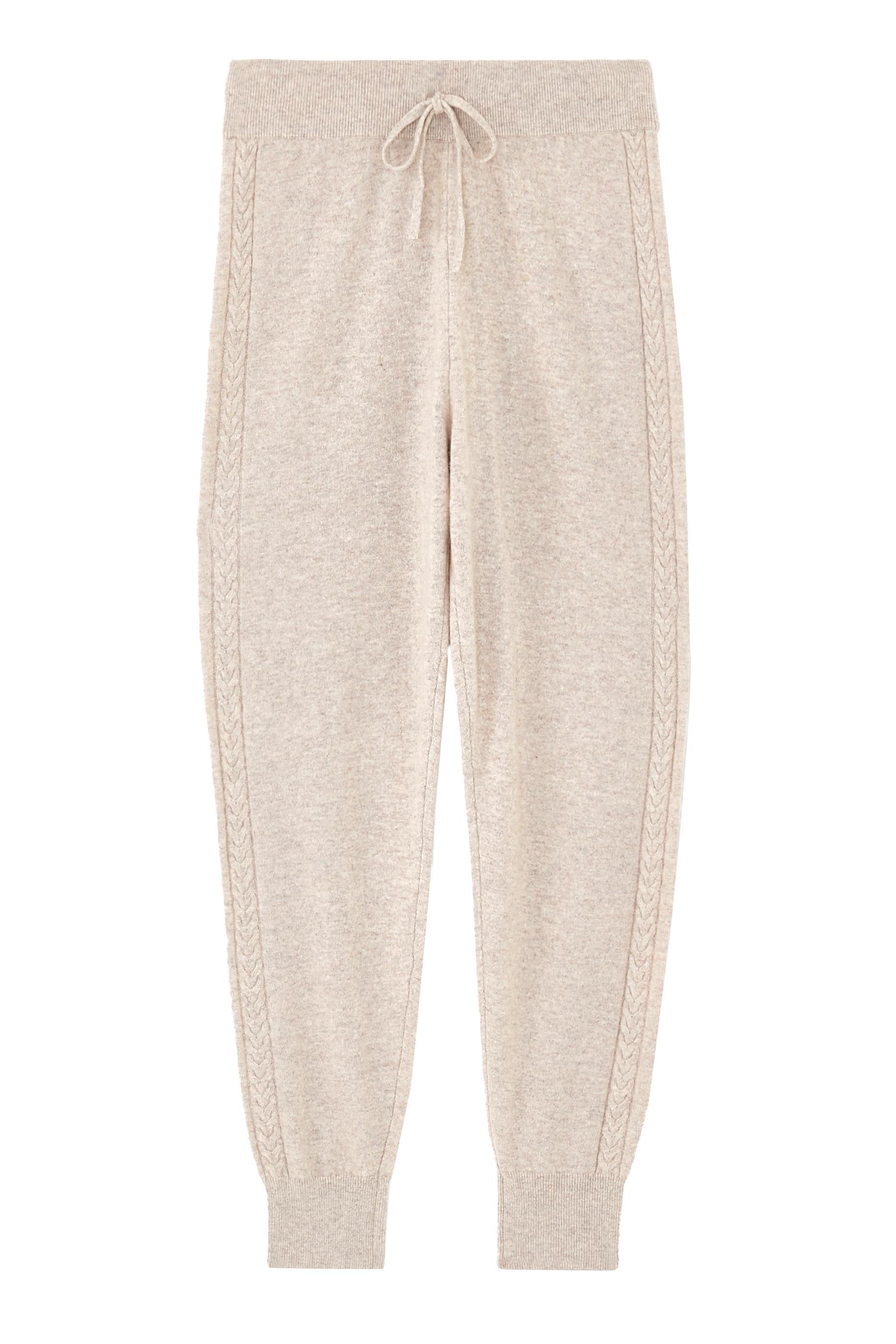 Cashmere Cable Panel Cuffed Joggers