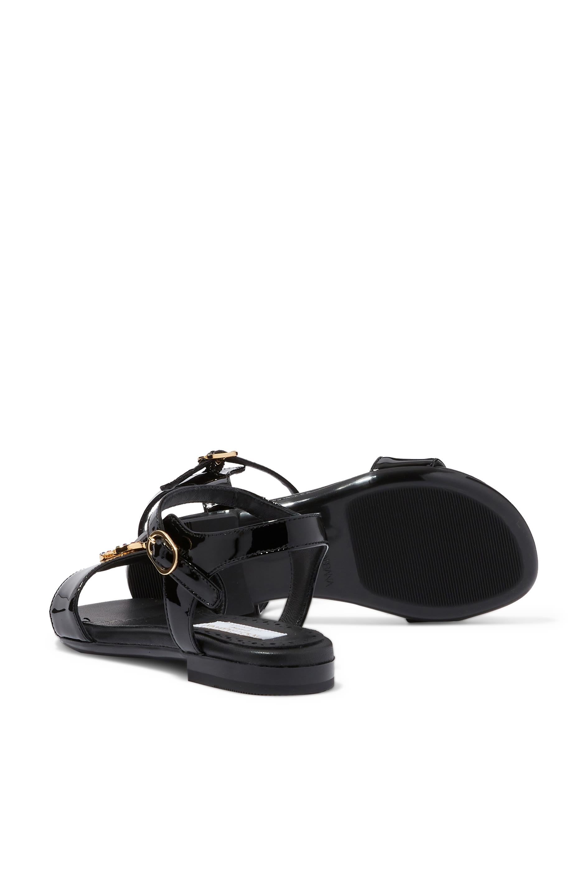 Kids Logo-Plaque Ankle Strap Sandals