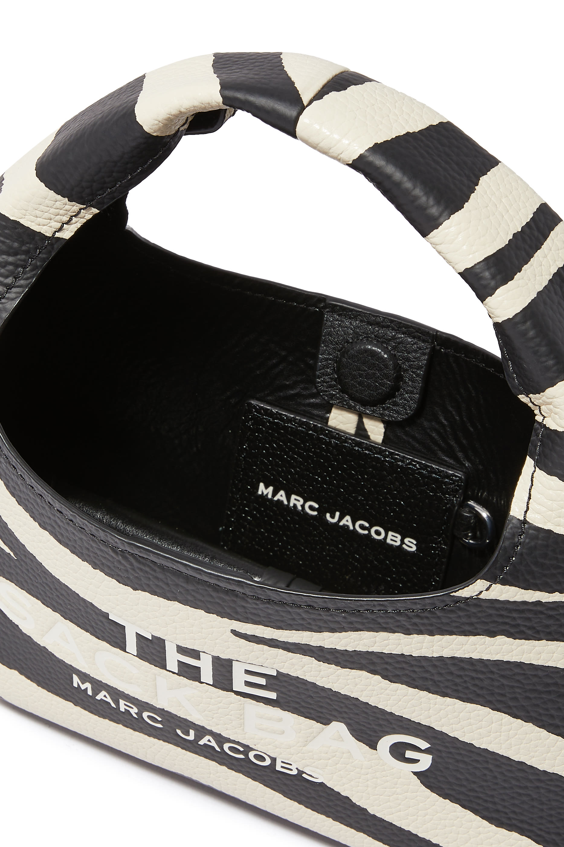 Zebra Leather Mini Sack Bag