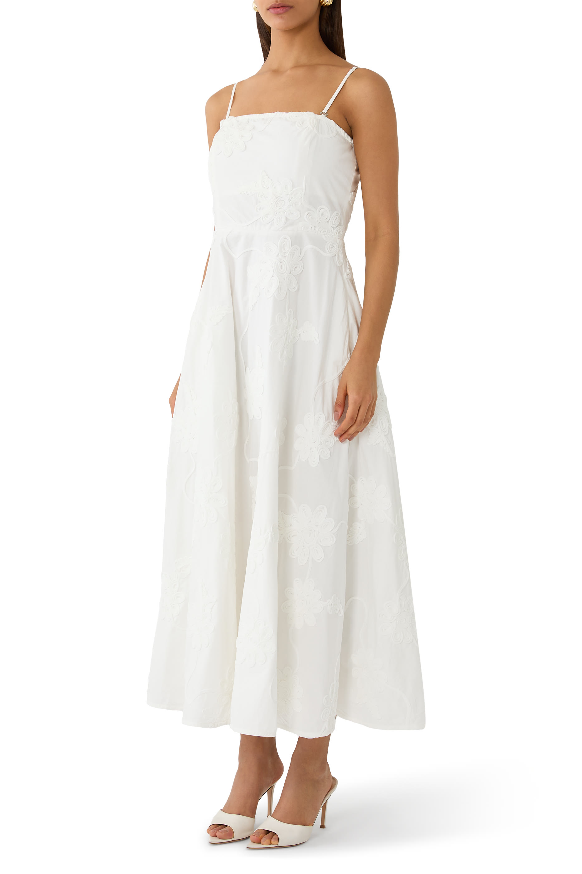 Floral-Embroidered Dress