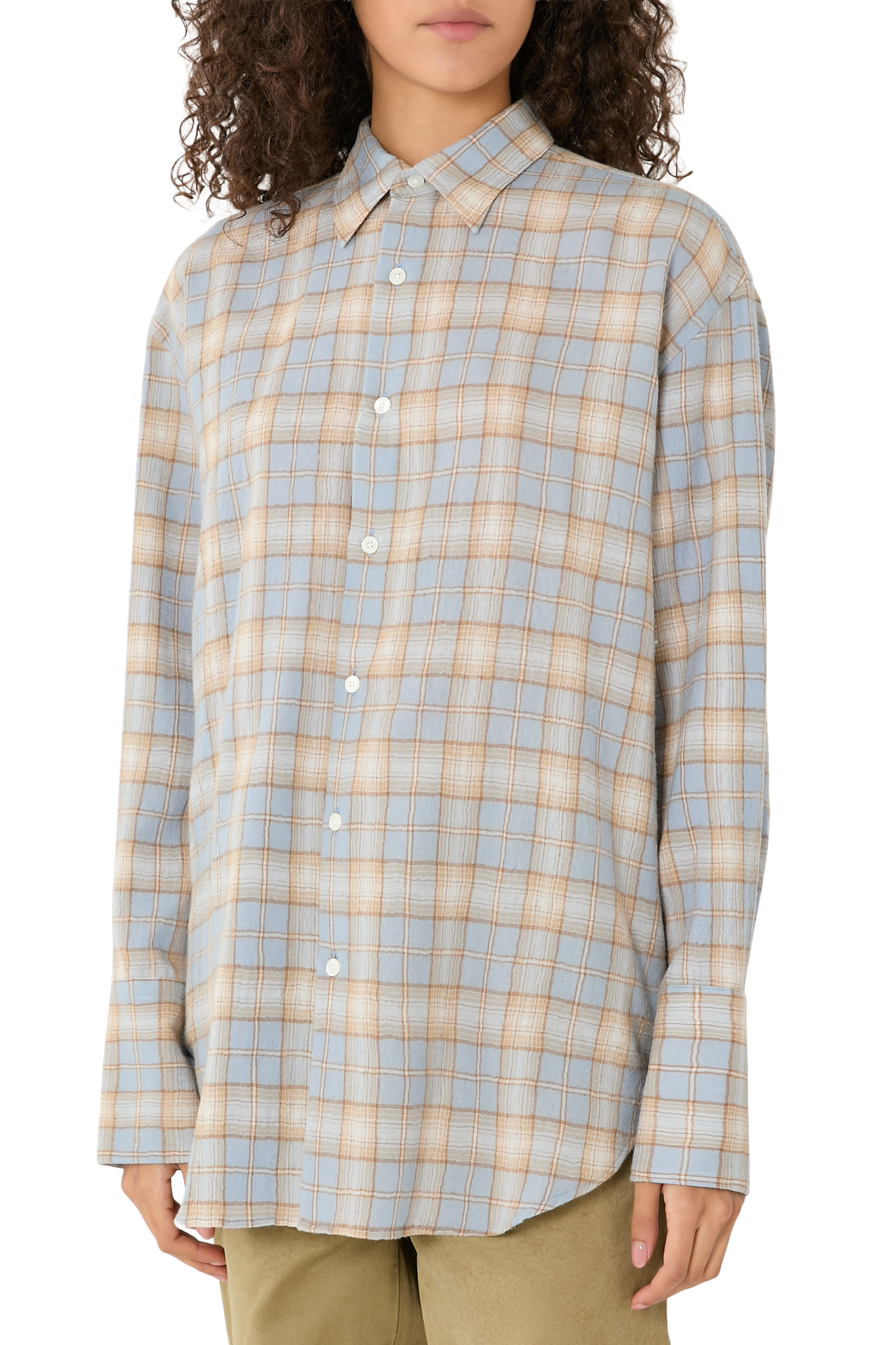Airy Wool Check Shirt