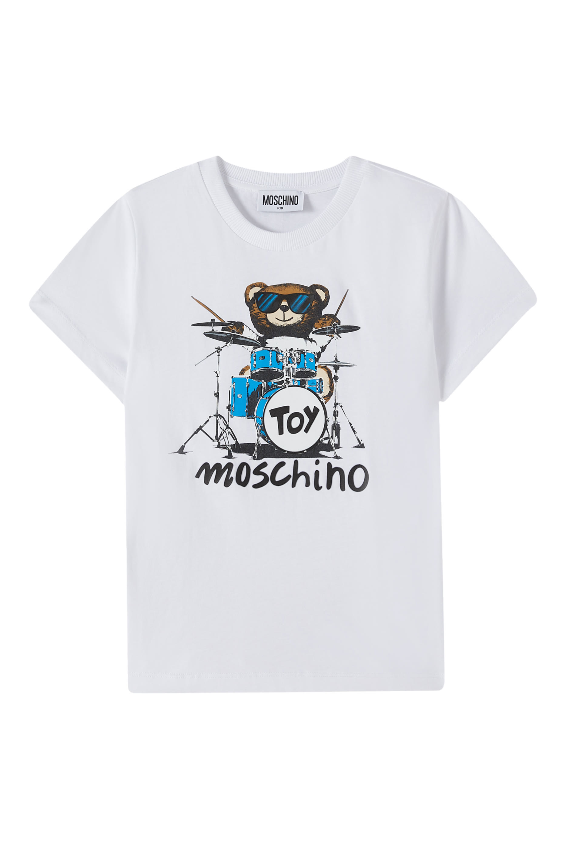 Kids Drummer Bear Cotton T-Shirt