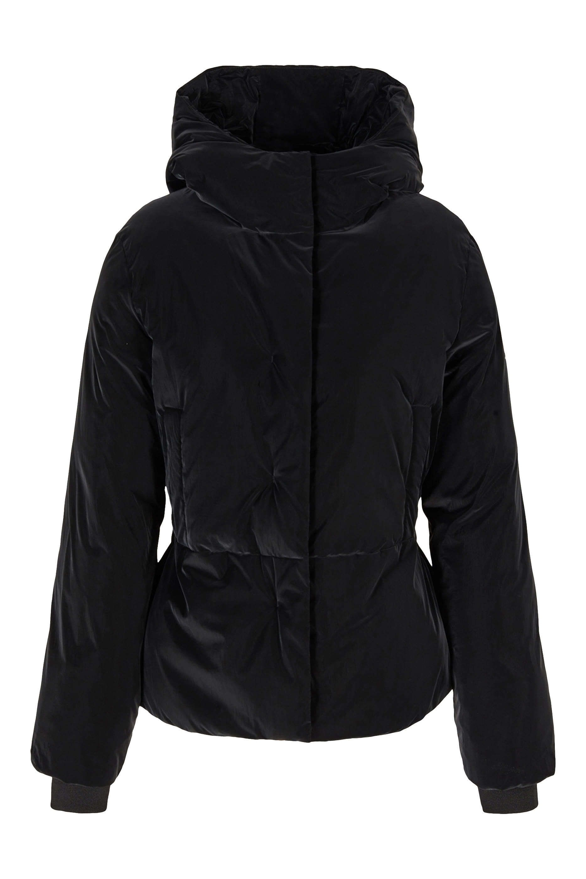 Velour Effect Fabric Jacket with Hood