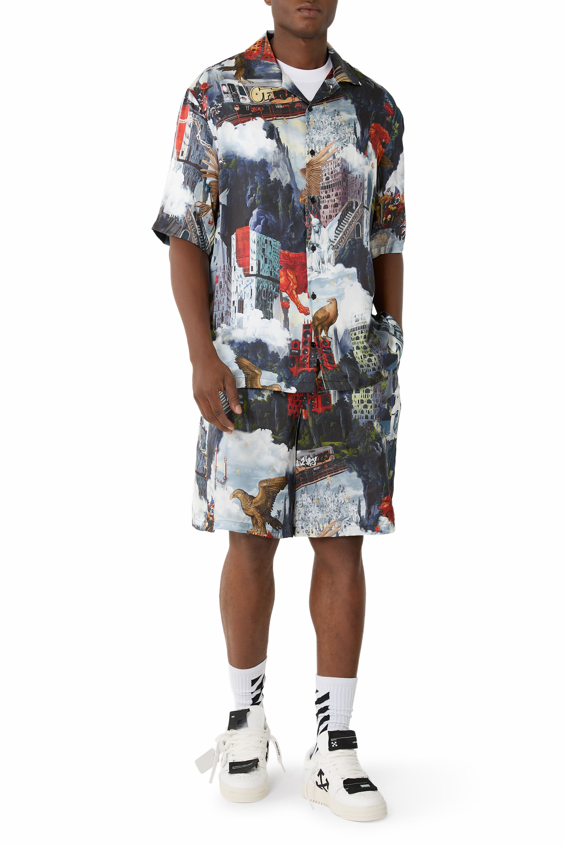 World Paint Viscose Bowling Shorts