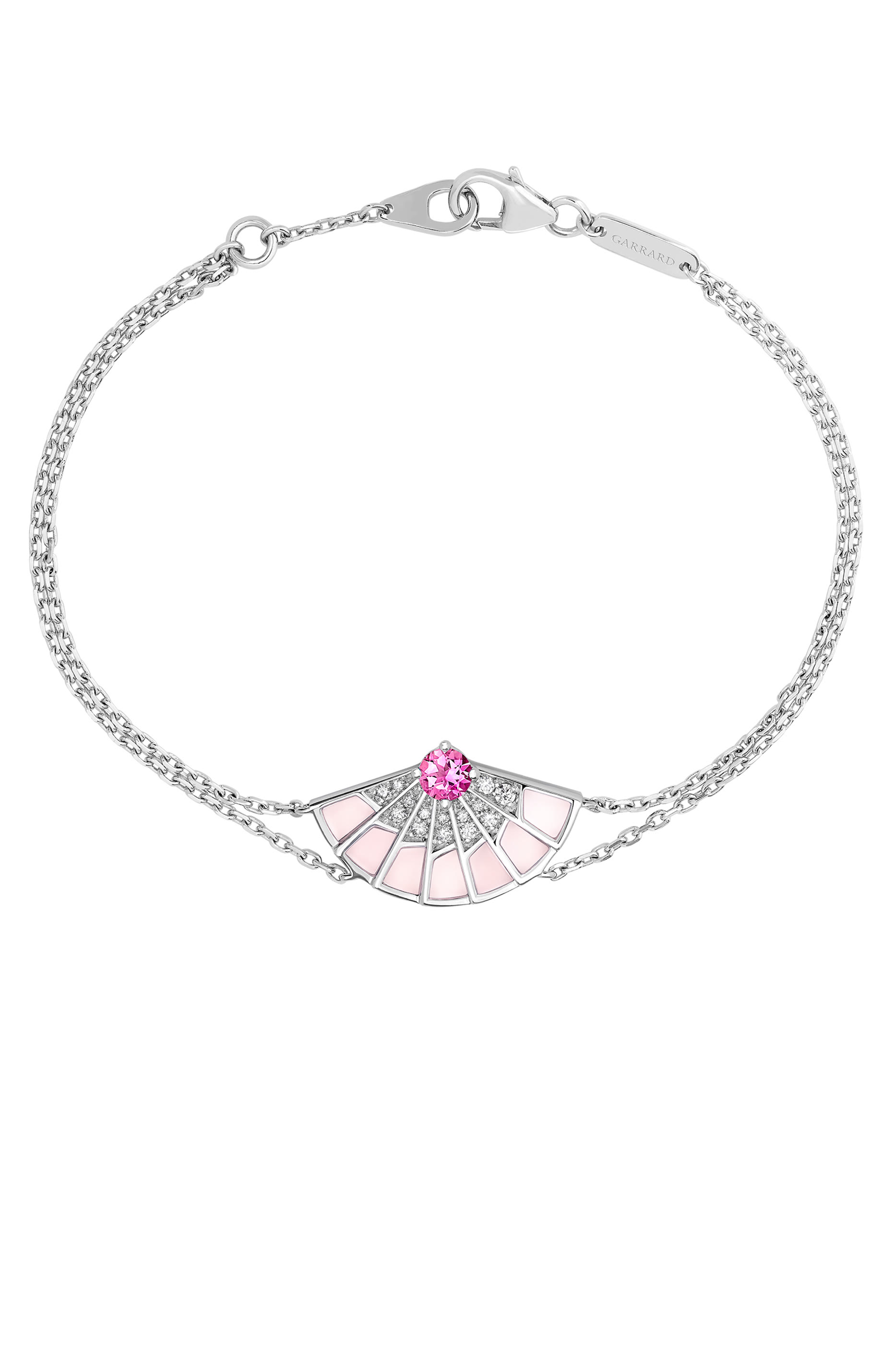Fanfare Symphony Bracelet, 18K White Gold with Pink Tourmaline, Diamonds & Pink Opal