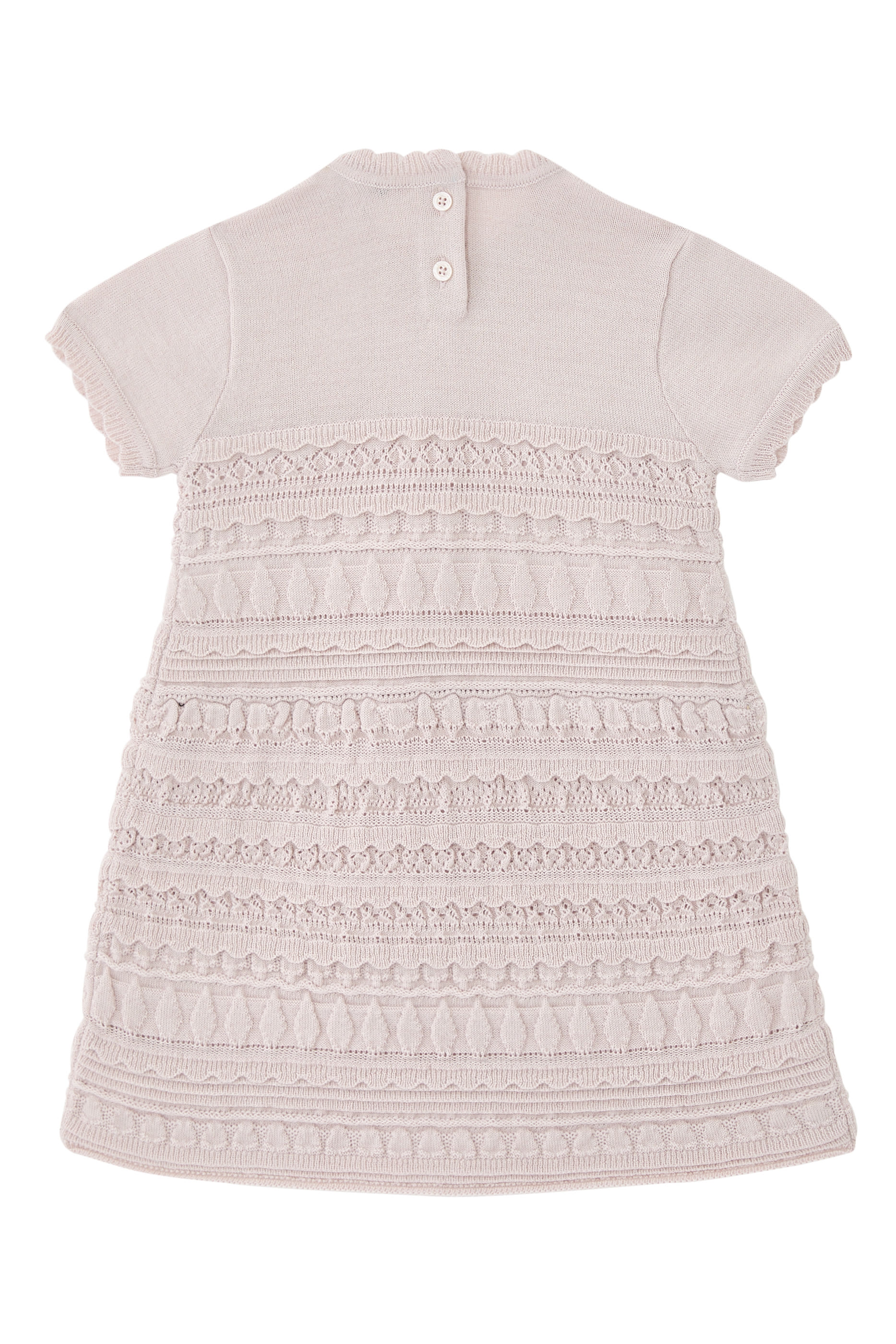 Kids Wool-Blend Knit Dress with Micro Ruffles