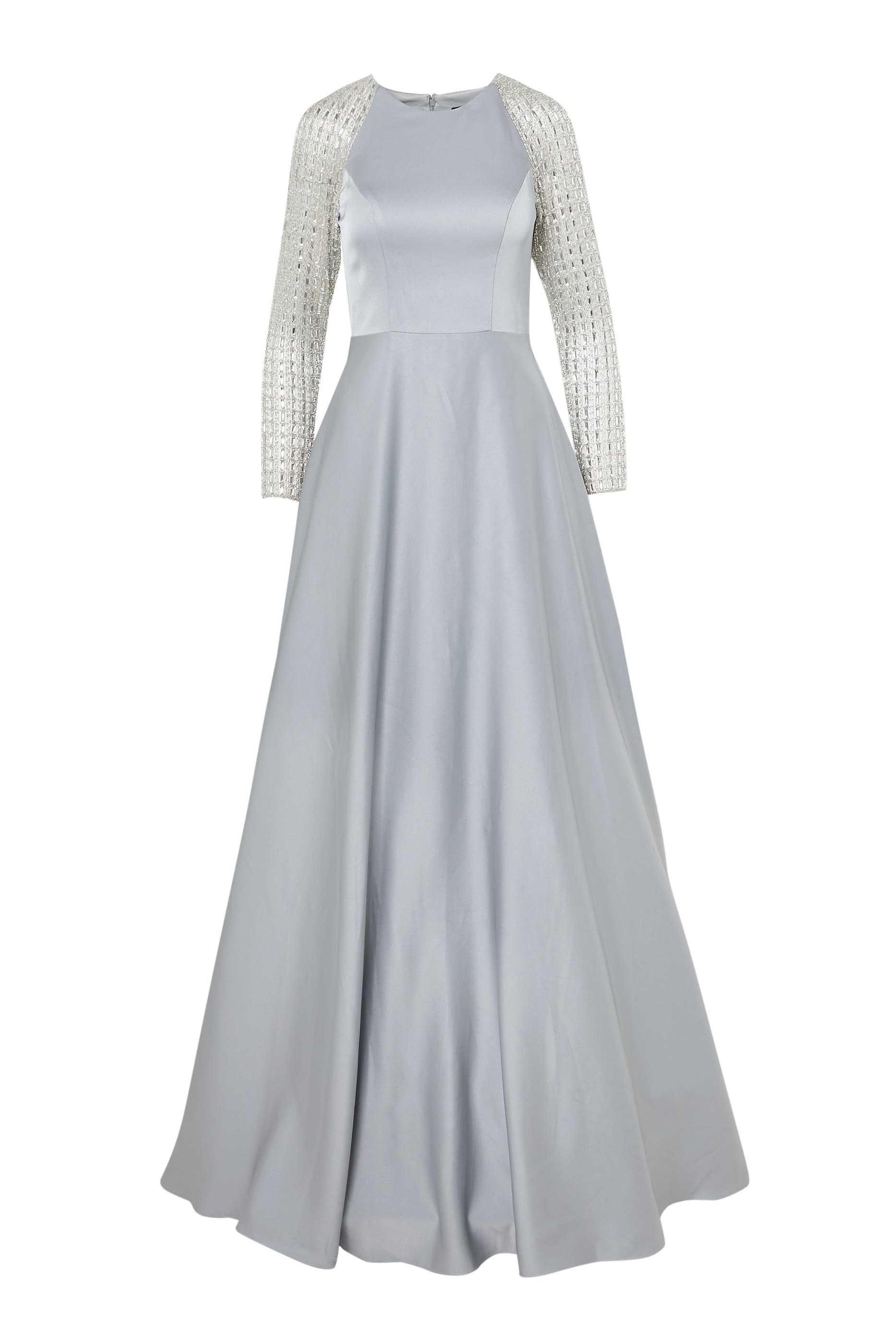 Embroidered Long Sleeve Gown