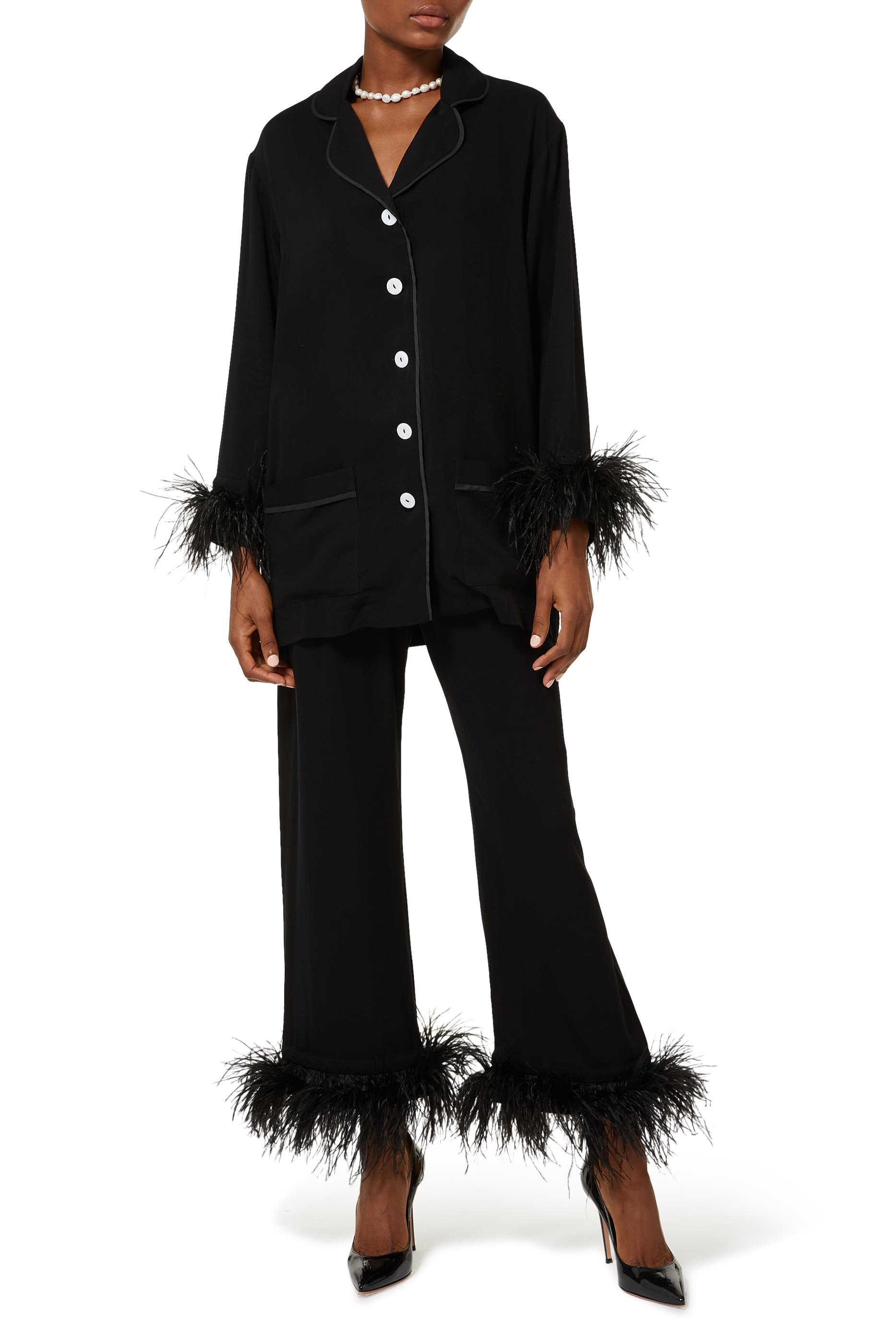 Party Pajama Set With Feathers