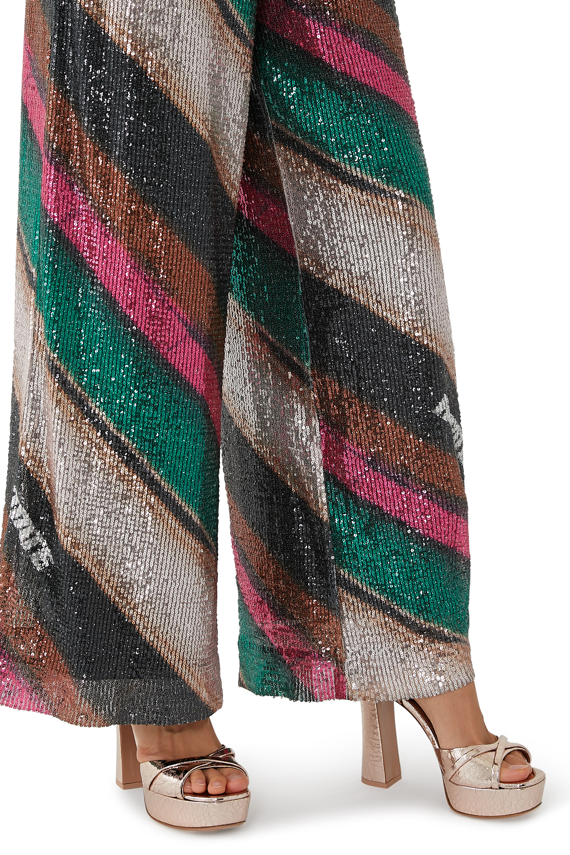 Keaton Metallic Cracked Mirror Leather Platform Sandals