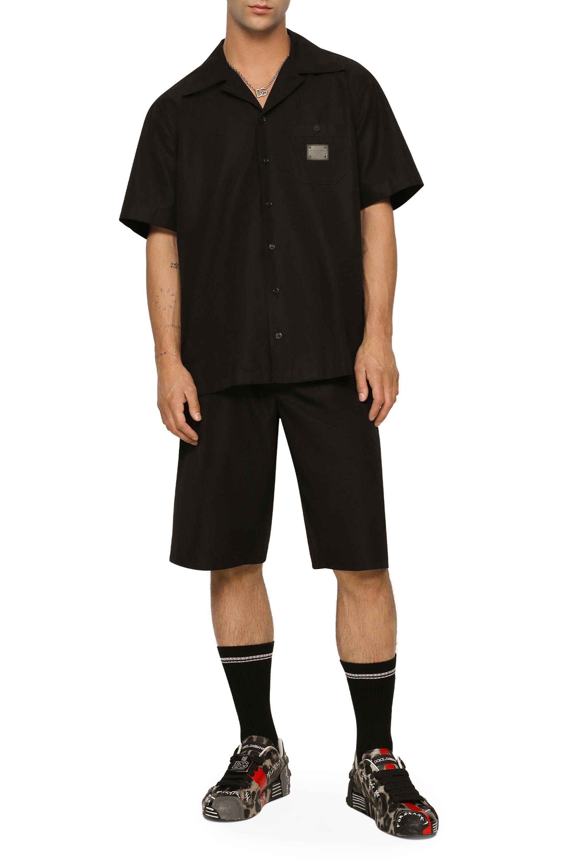 Logo Tag Cotton Jogging Shorts