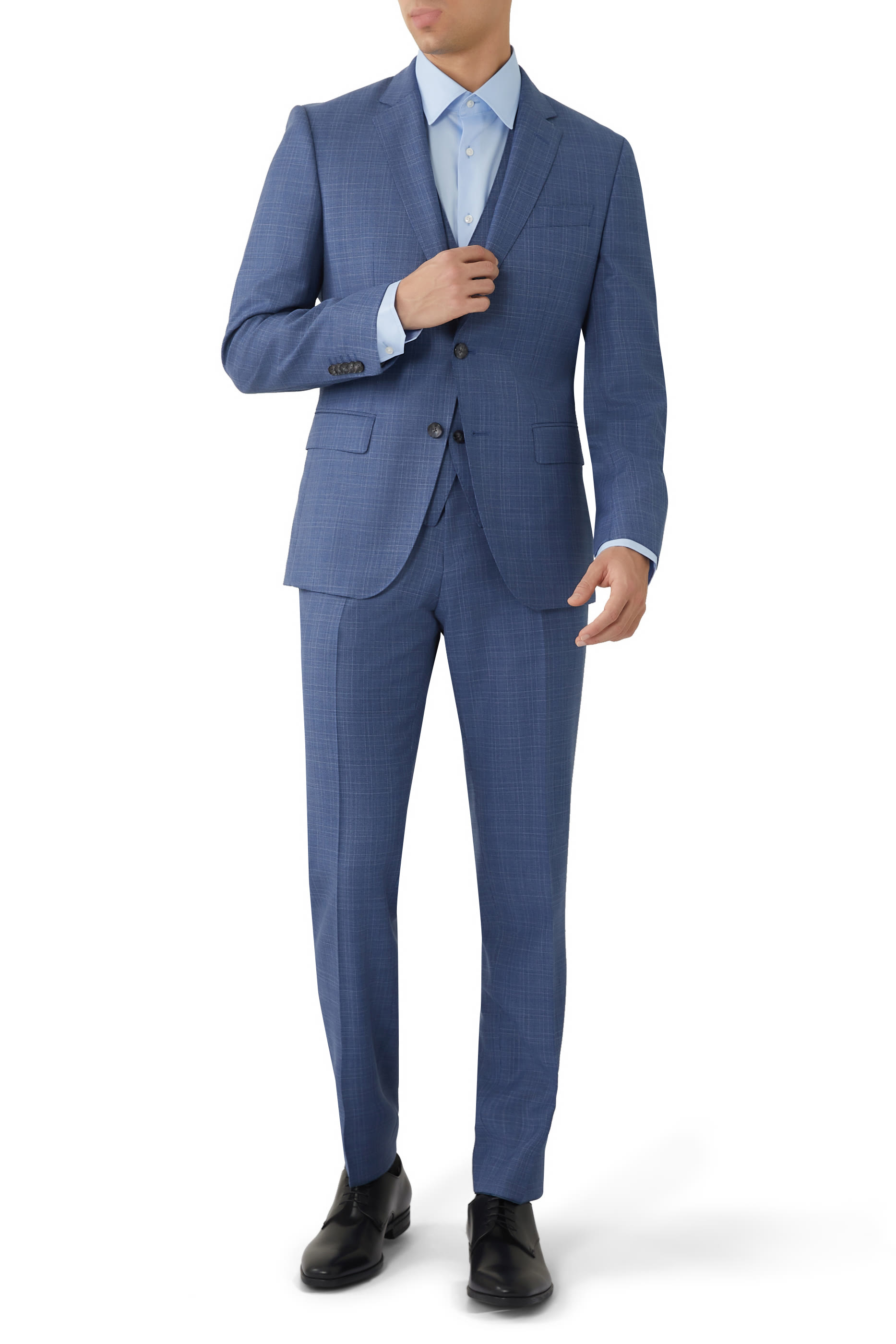 Three-Piece Slim-Fit Checked Suit