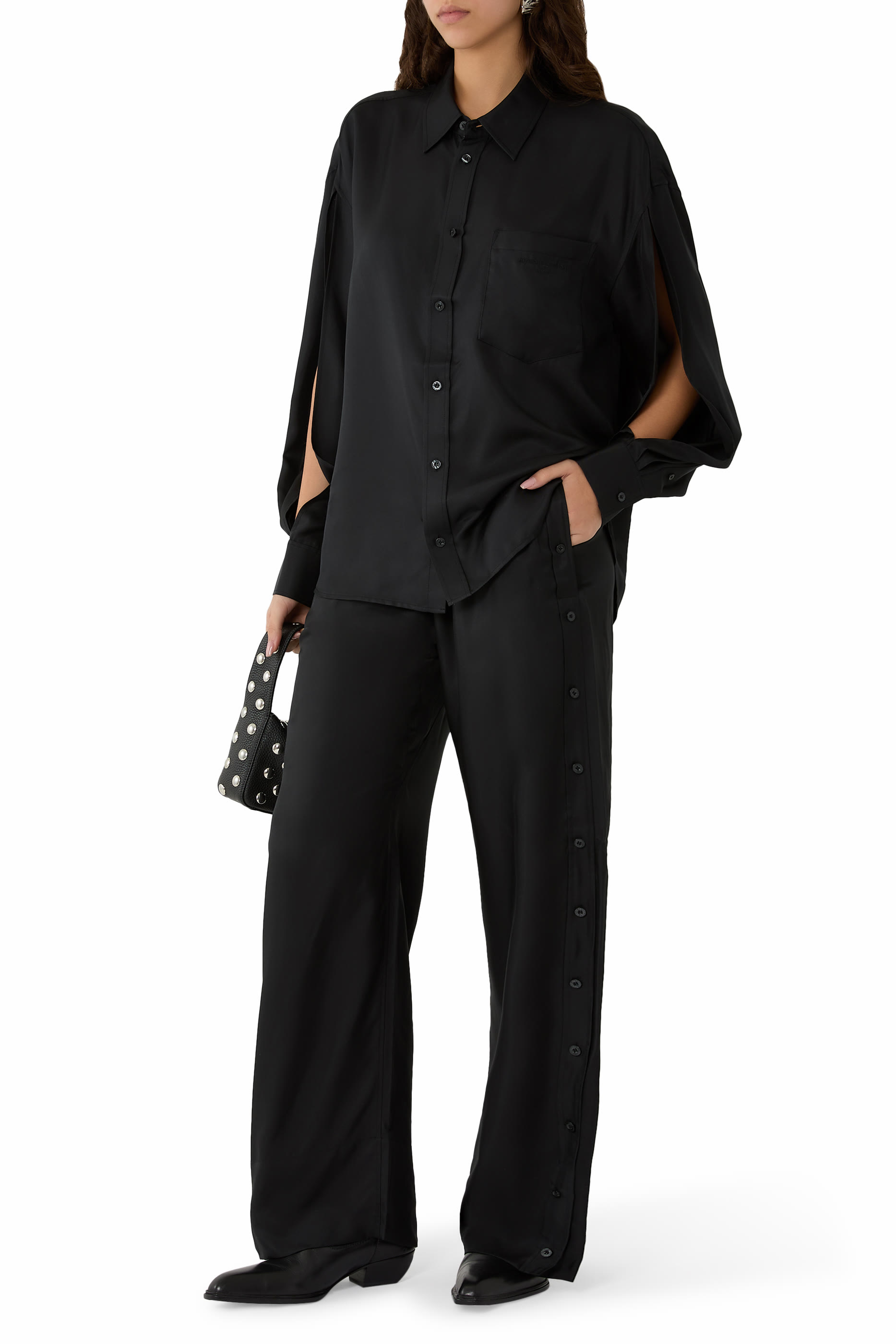 Heavy Silk Side Placket Pants