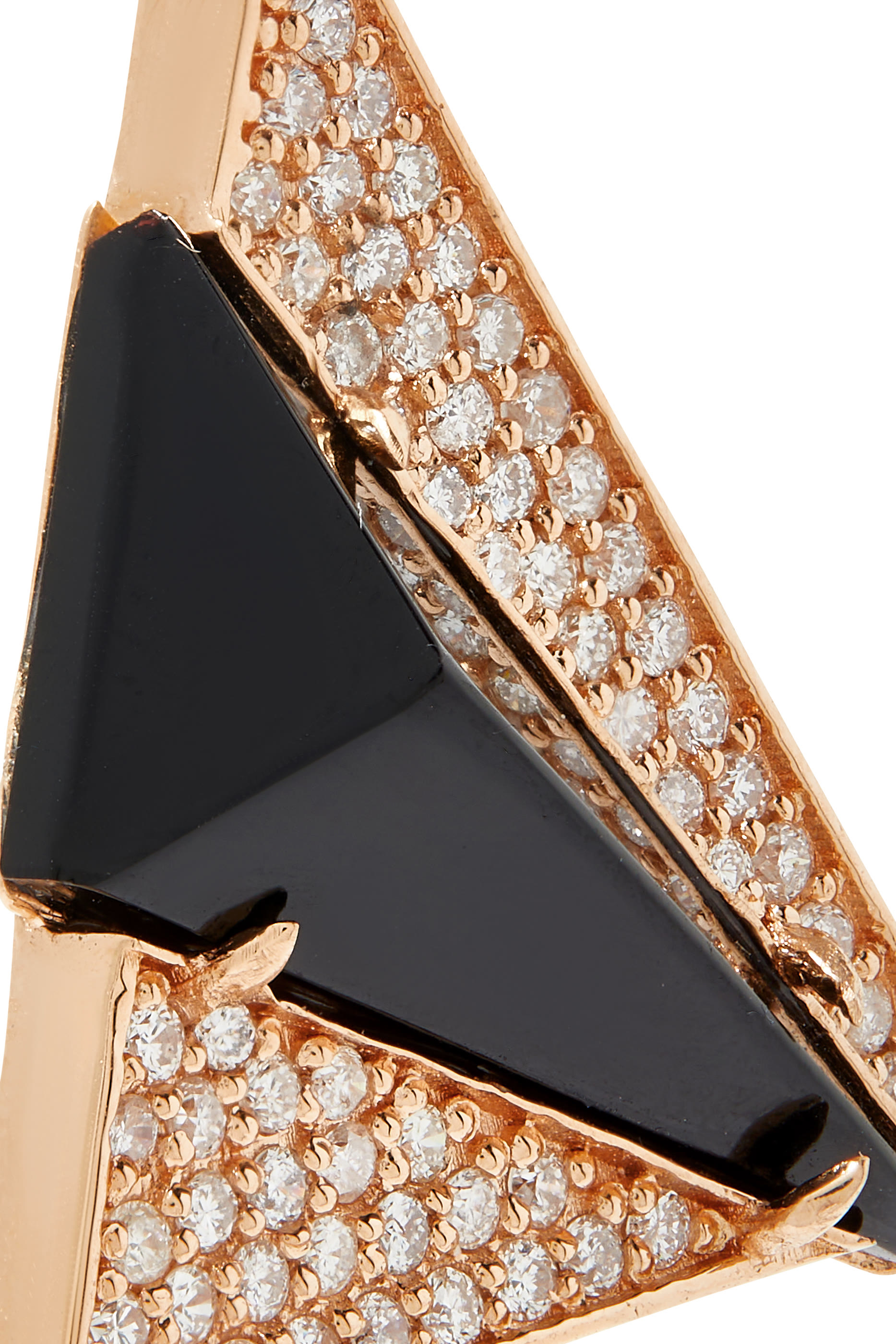 Neutra Aztec Stud Earrings, 18k Mixed Gold, Diamonds & Black Onyx