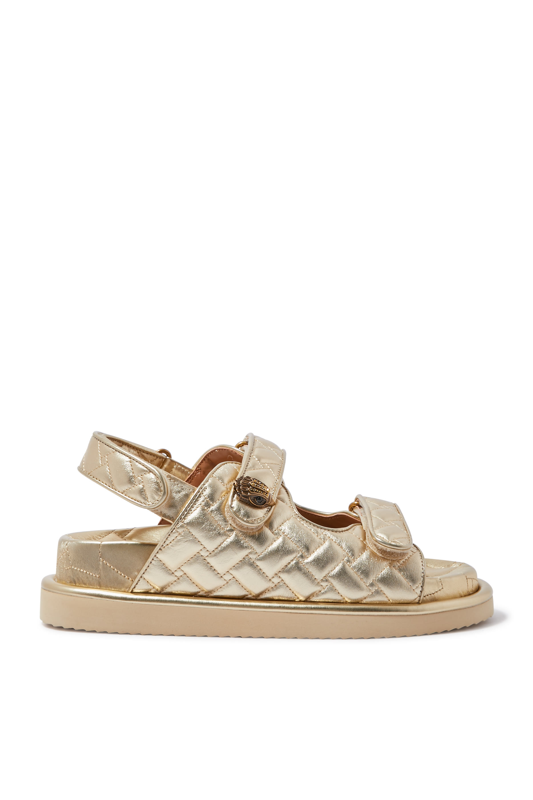 Orson Leather Quilted Platform Slingback Sandals