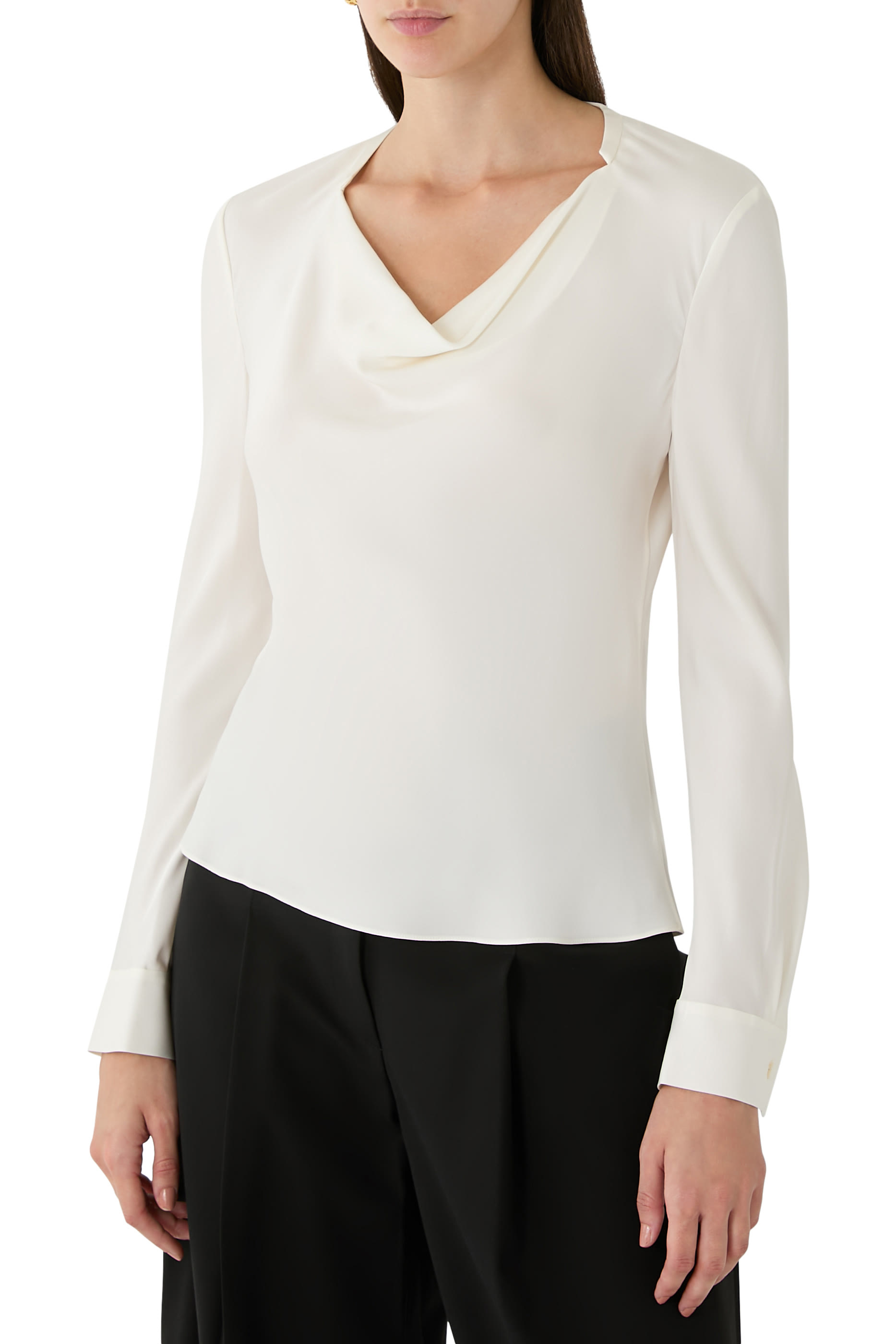 Cowl Neck Silk Blouse