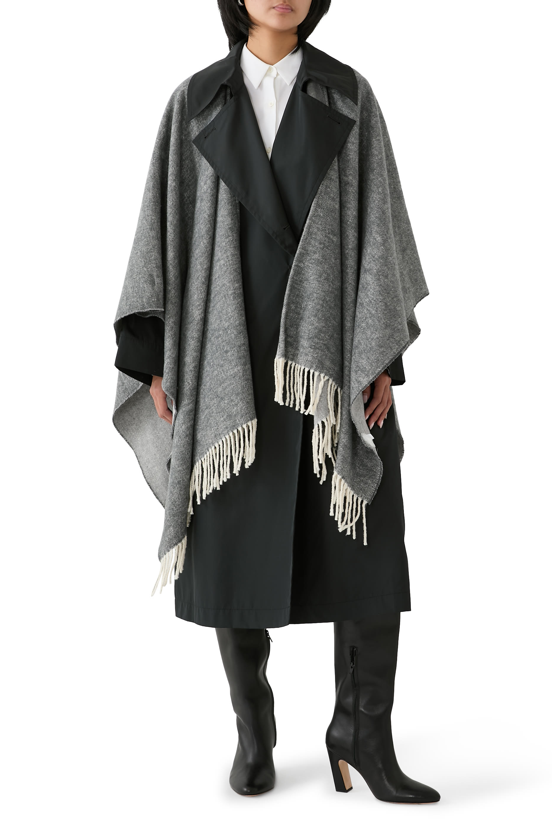 Brushed Recycled Cotton Cashmere Poncho