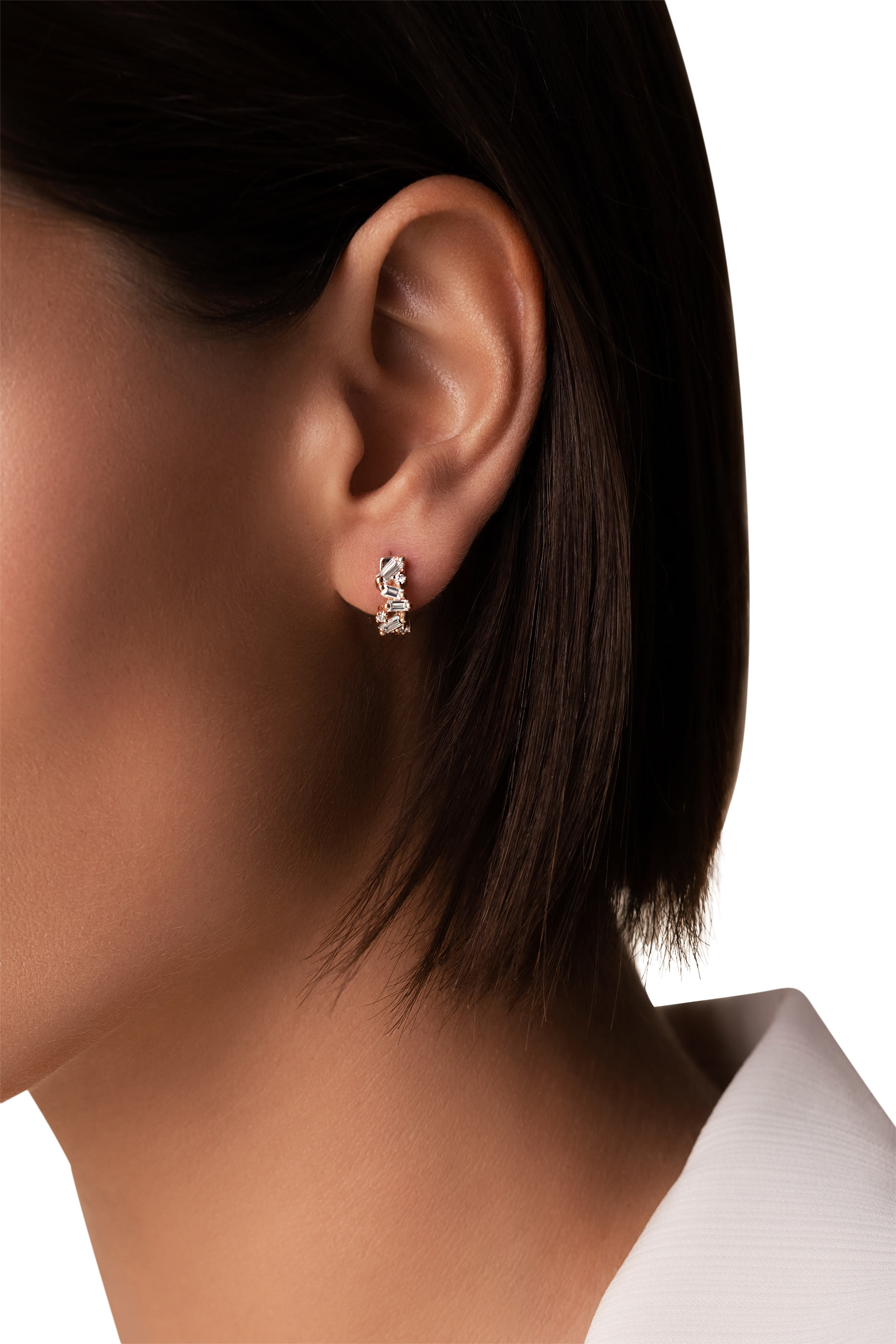 Frenzy Huggies, 18k Rose Gold & Diamonds