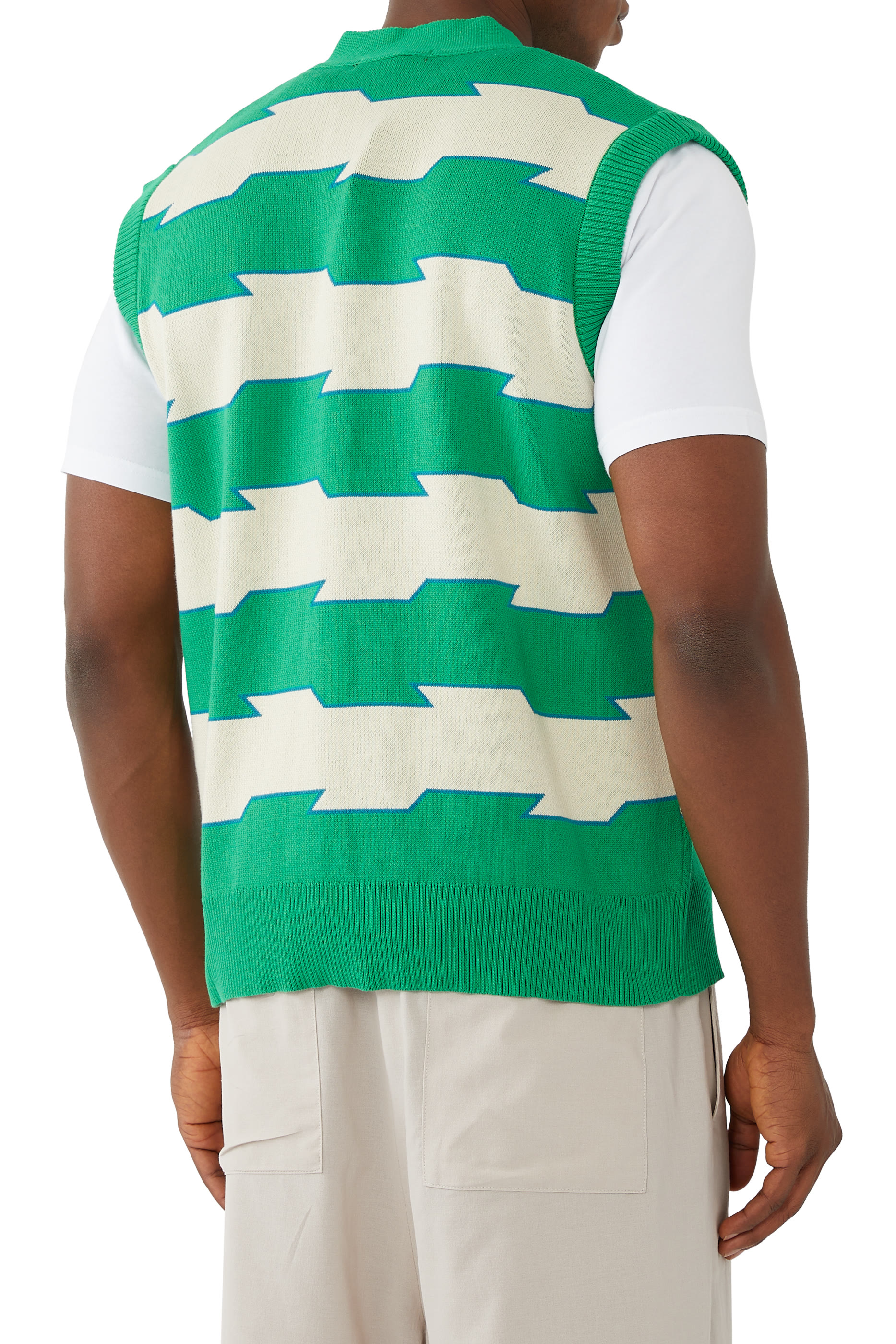 Railway Stripe Vest Cardigan