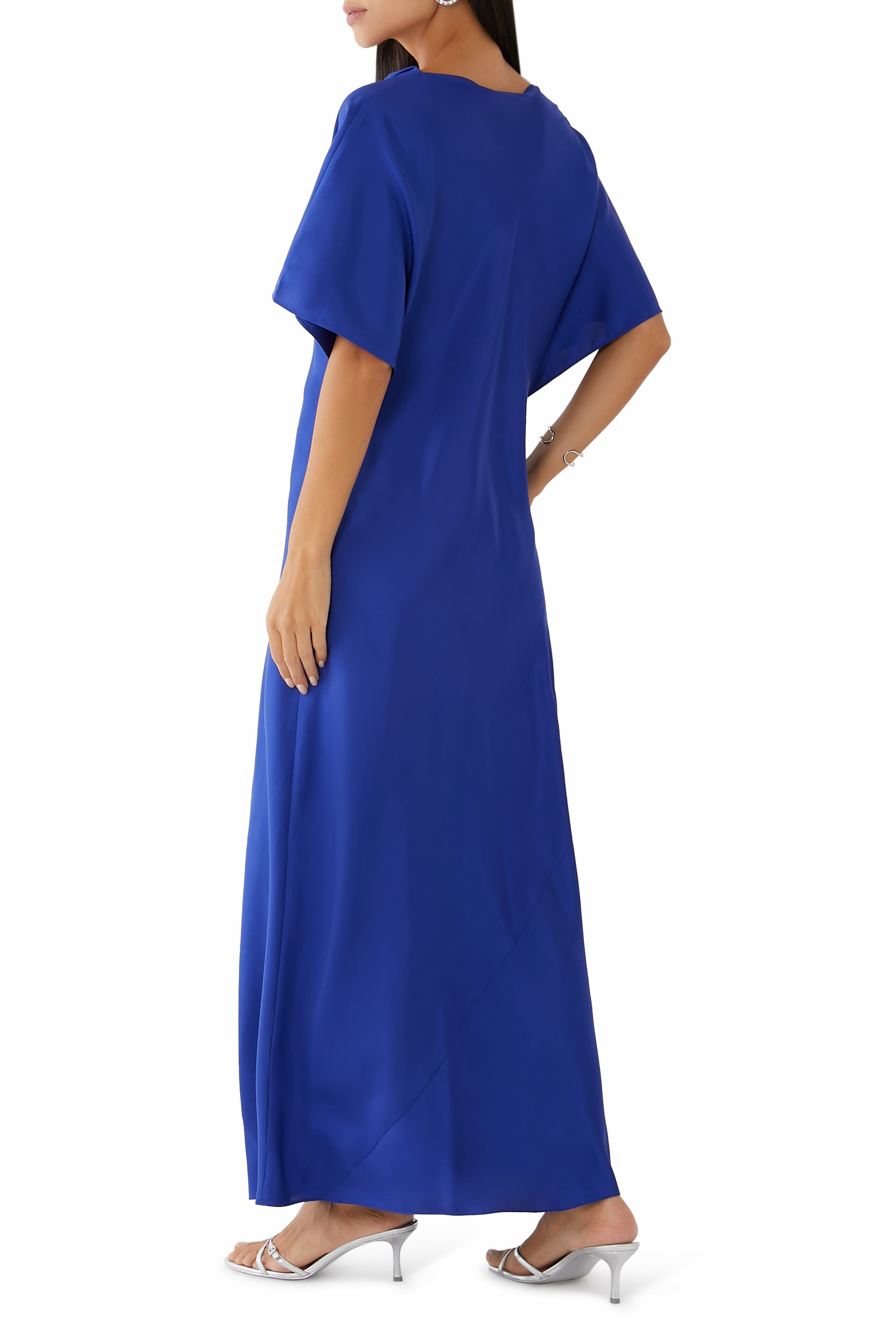 Fluid Draped Silk Dress