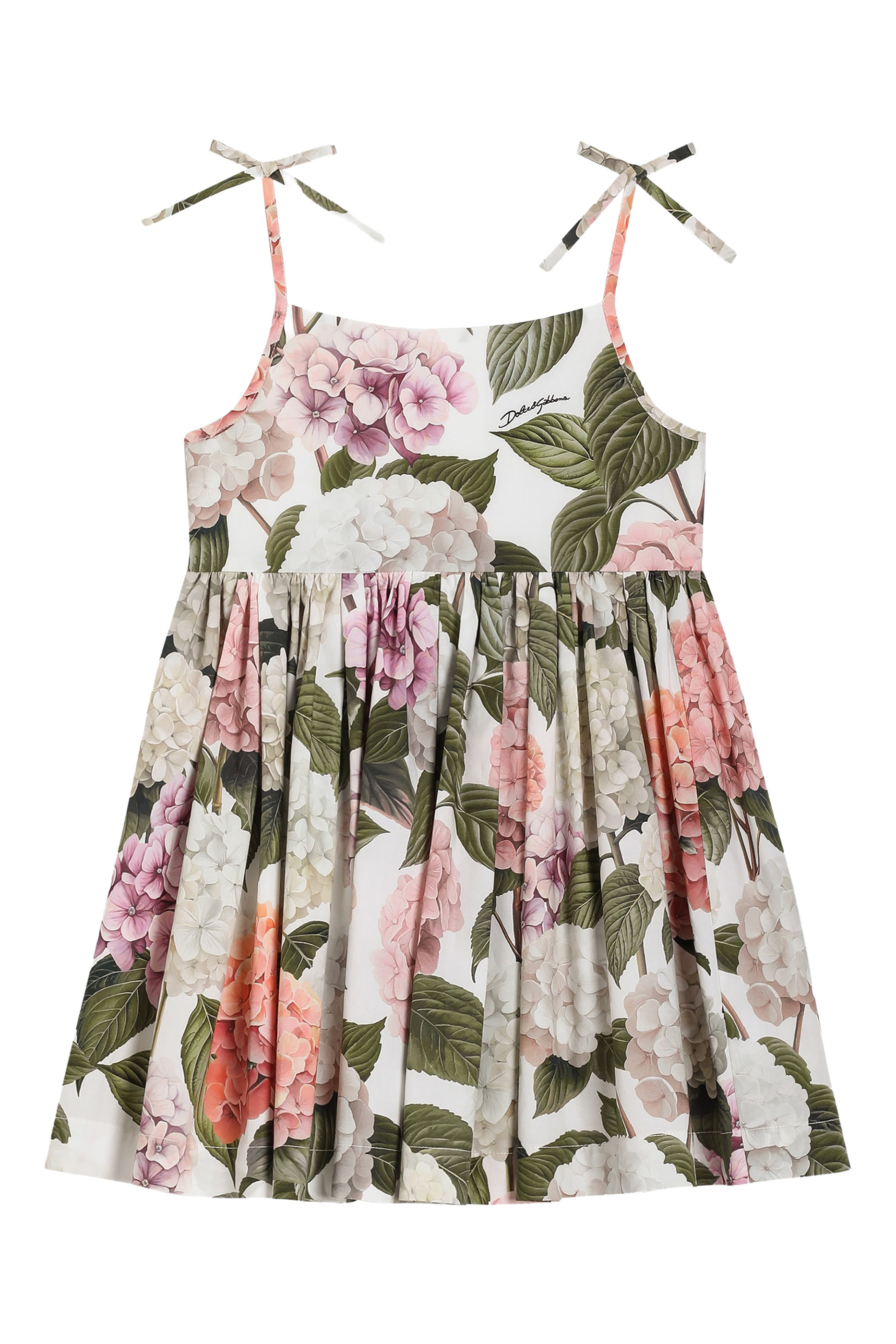 Kids Hydrangea-Print Poplin Dress