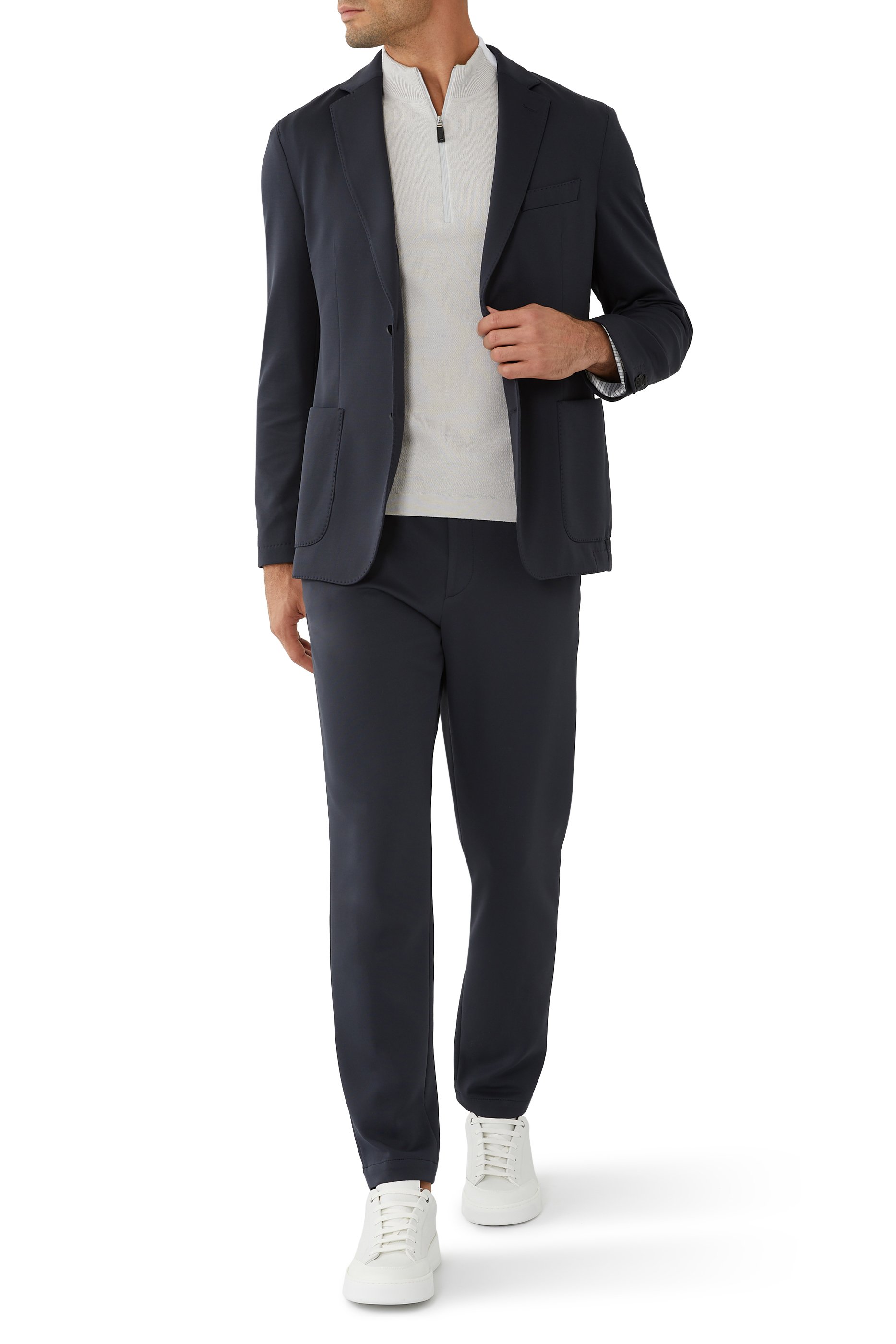 Slim Fit Stretch Cotton Trousers