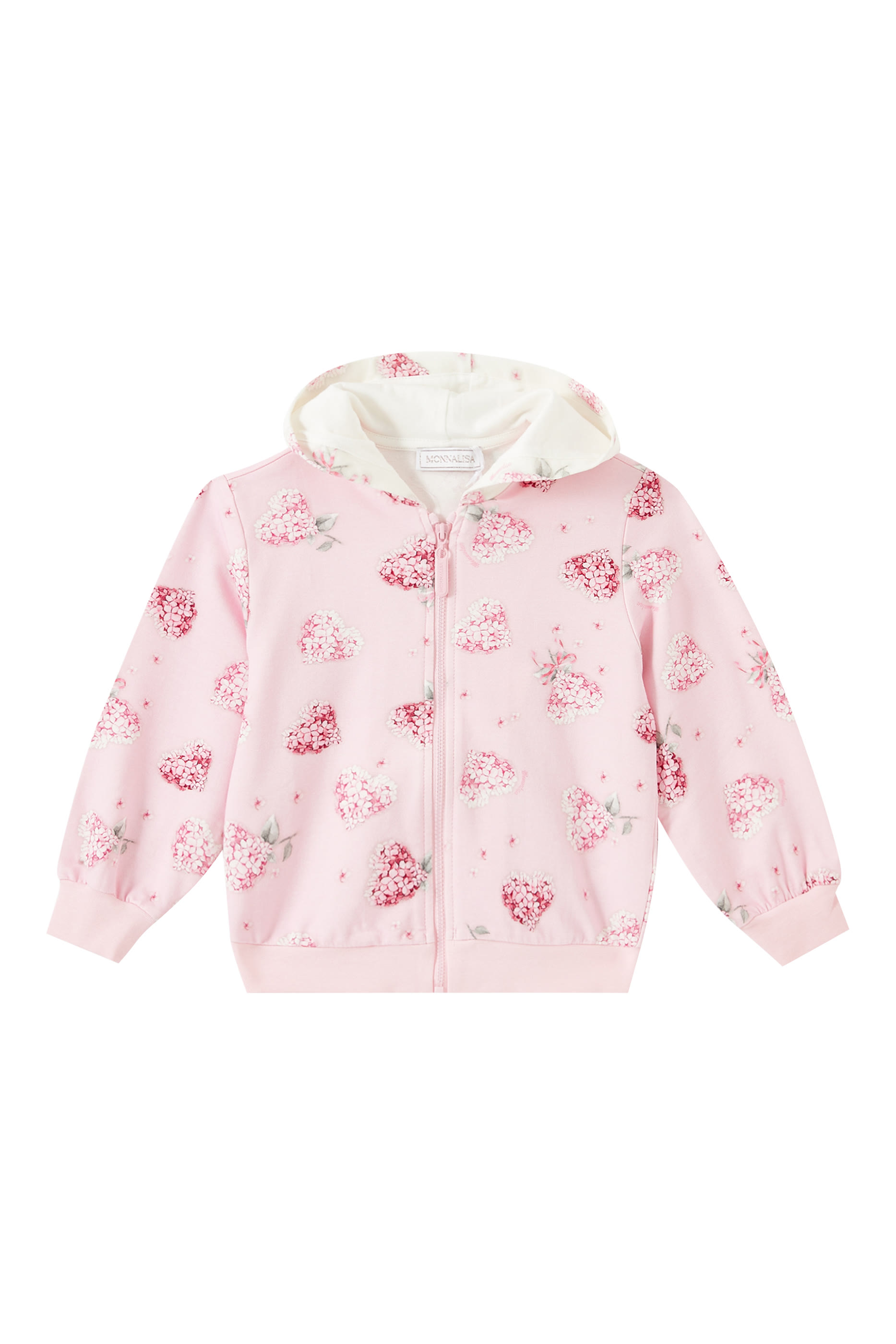 Kids Flowery Heart Zip Up Jacket