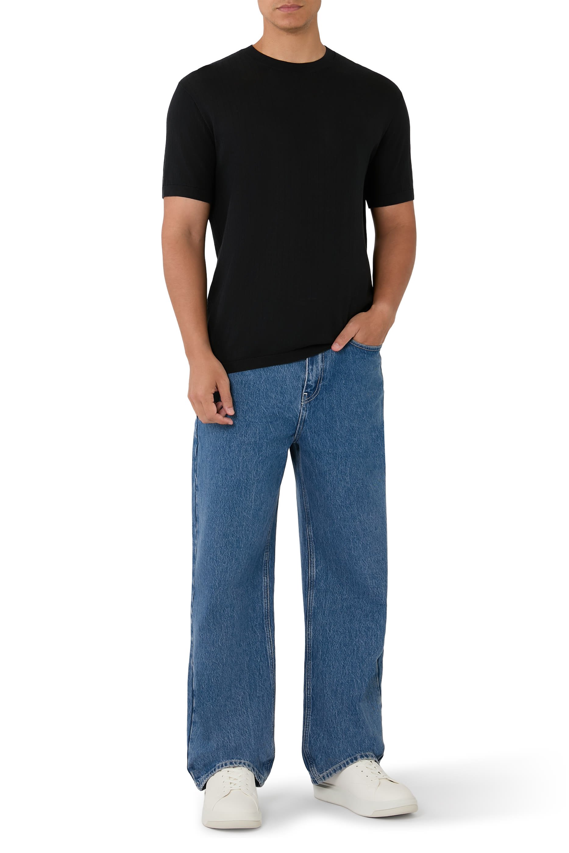 Ribbed Cotton Tricot Top