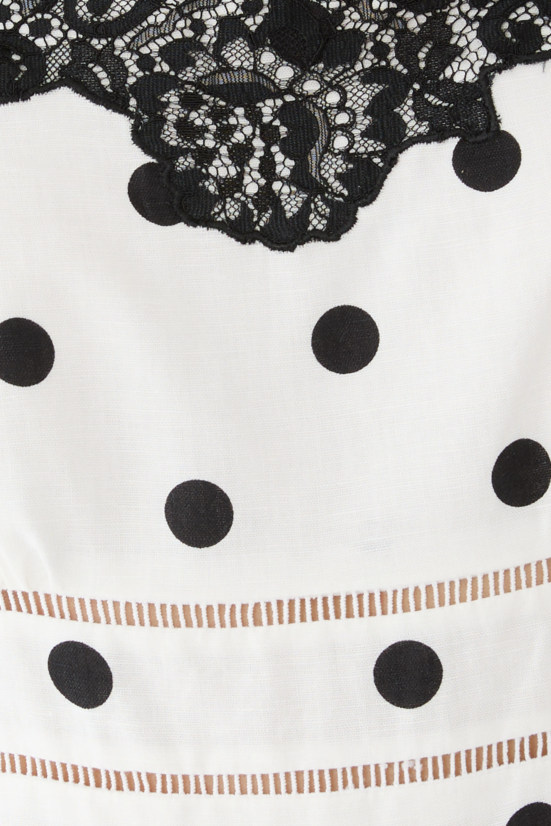  Polka Dot Linen Midi Dress 