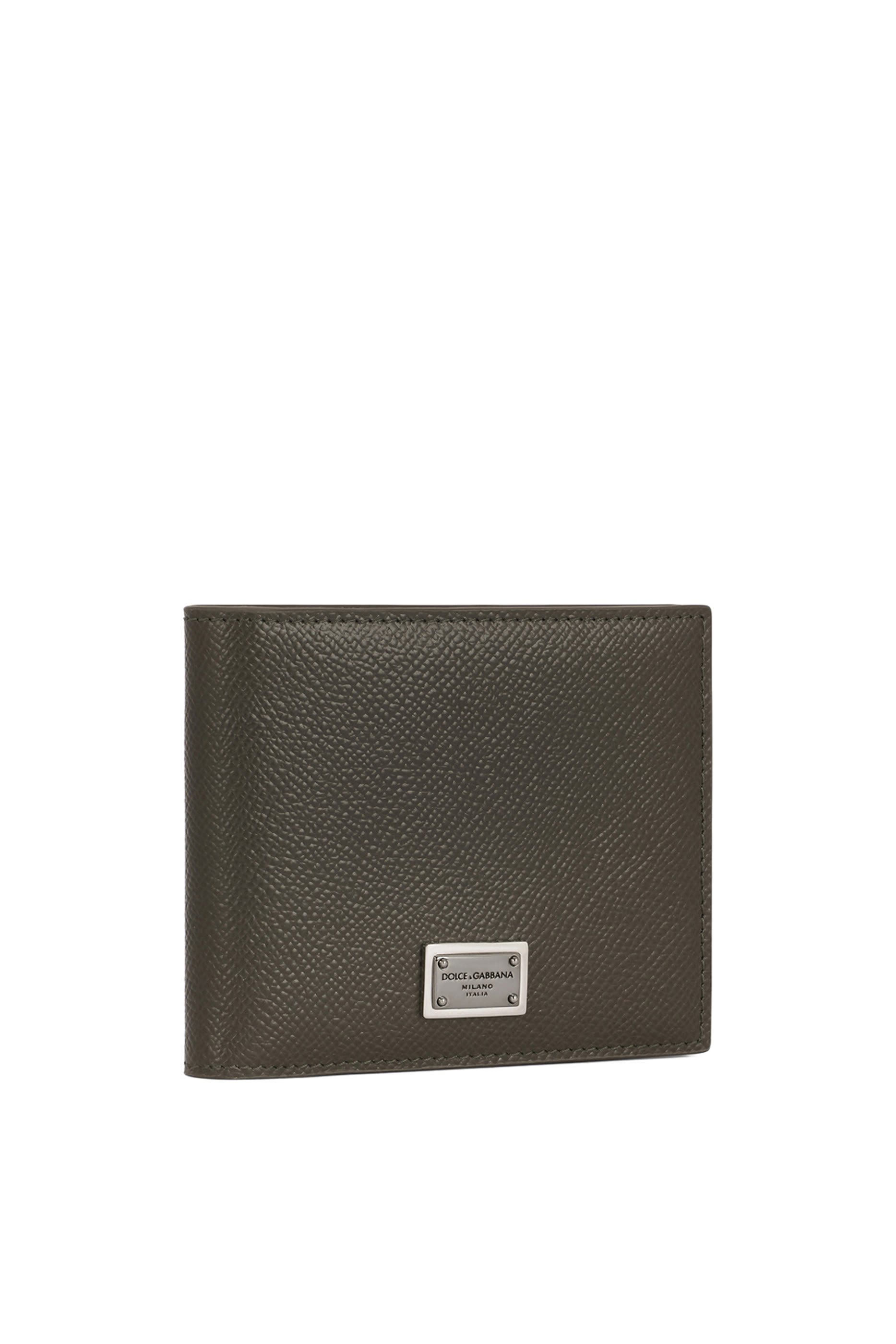 Calfskin Bifold Wallet with Logo Tag 