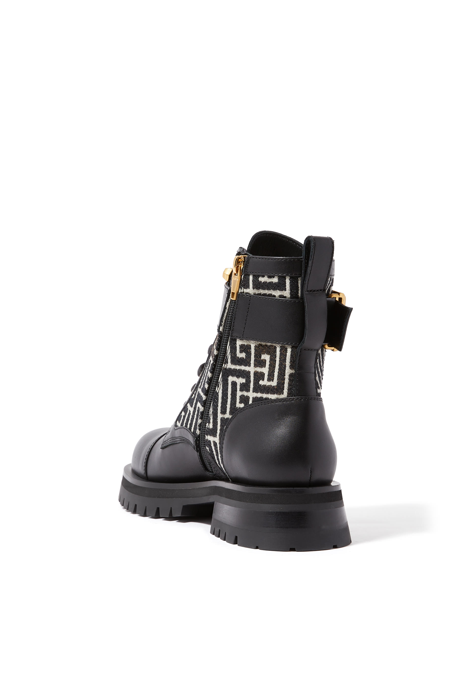 Charlie Monogram Jacquard and Leather Ranger Boots