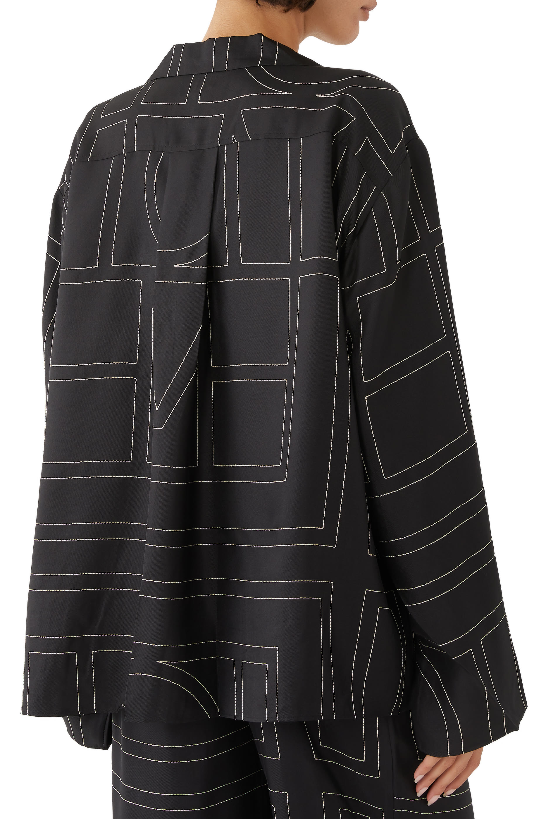 Monogram Silk Pajama Top