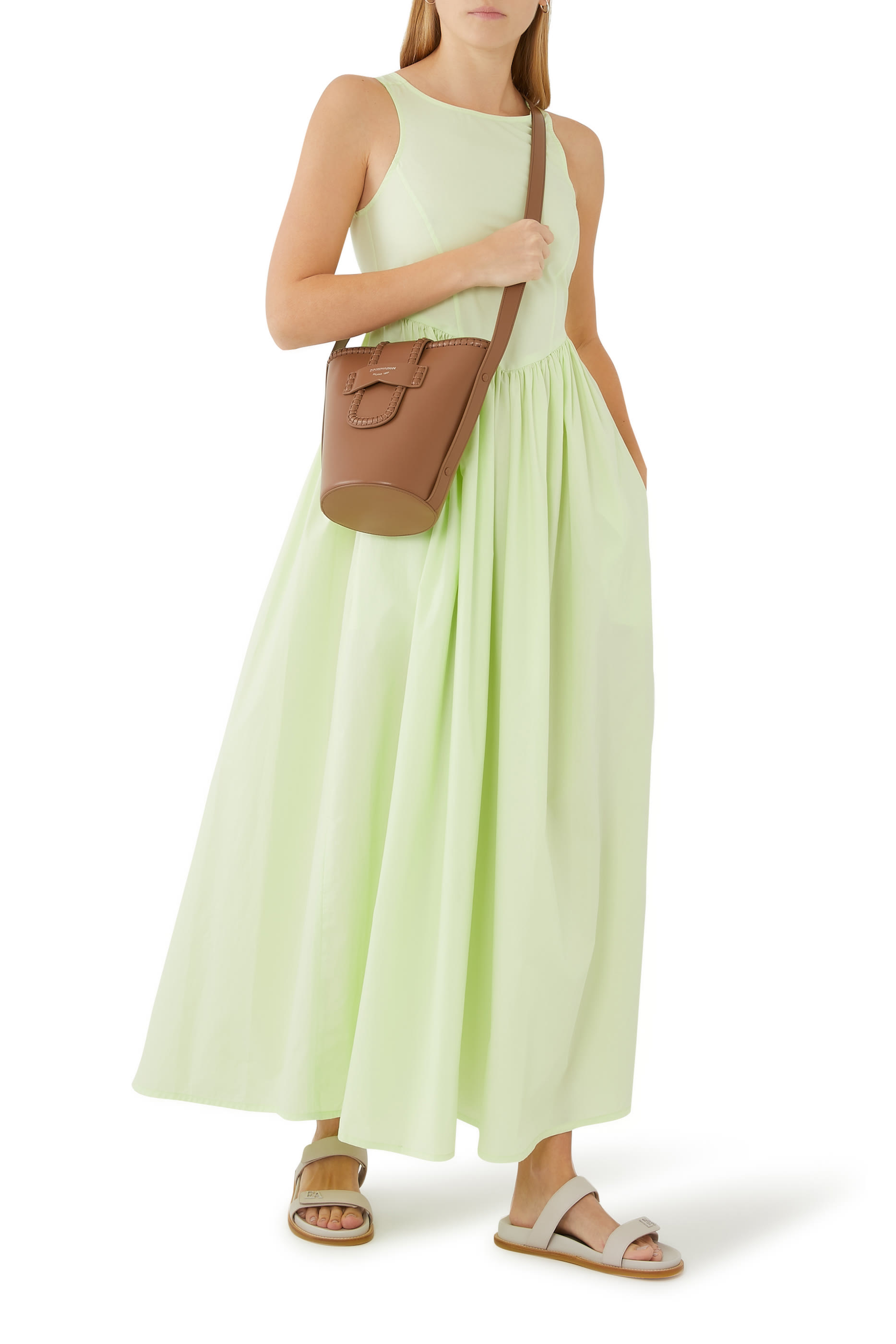 Double Strap Nappa Leather Sandals