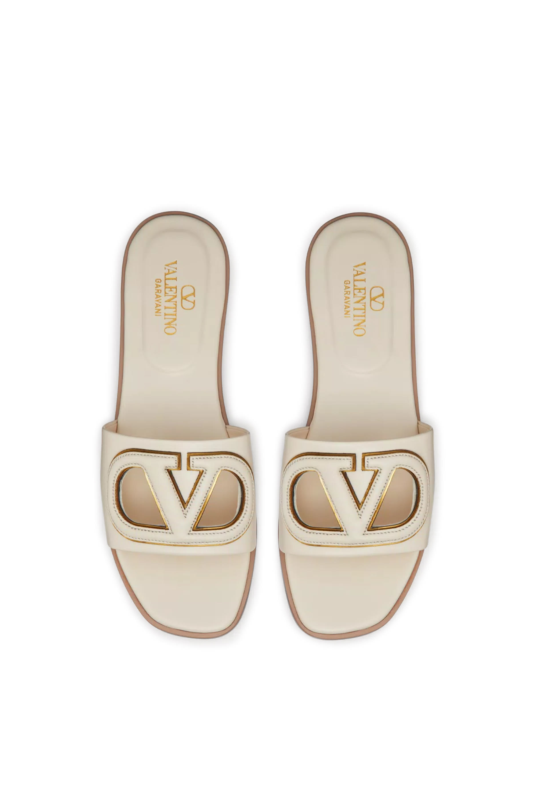 VLogo Cut-Out Calfskin Mules