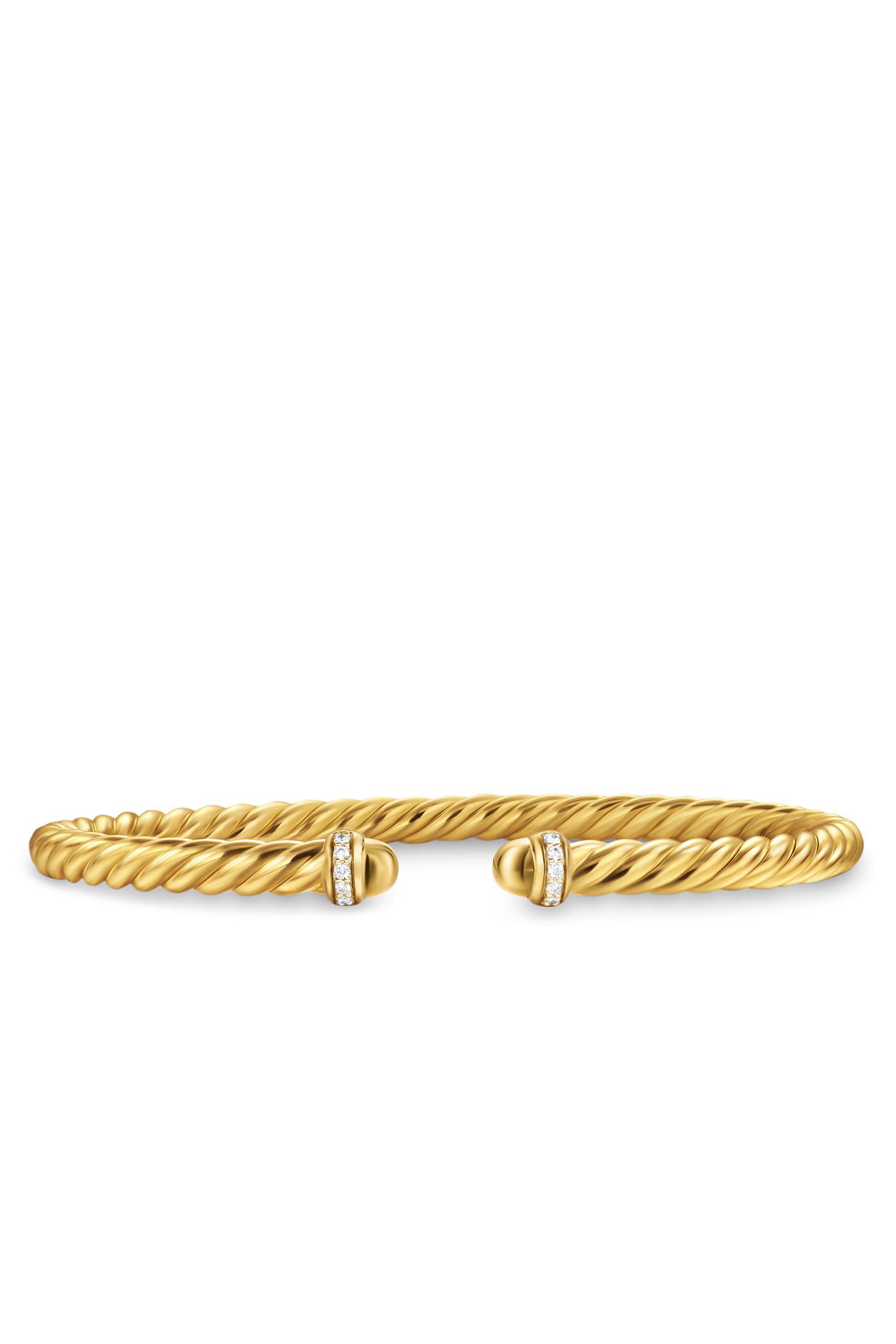 Cablespira® Flex Bracelet, 18k Yellow Gold Domes & Diamonds