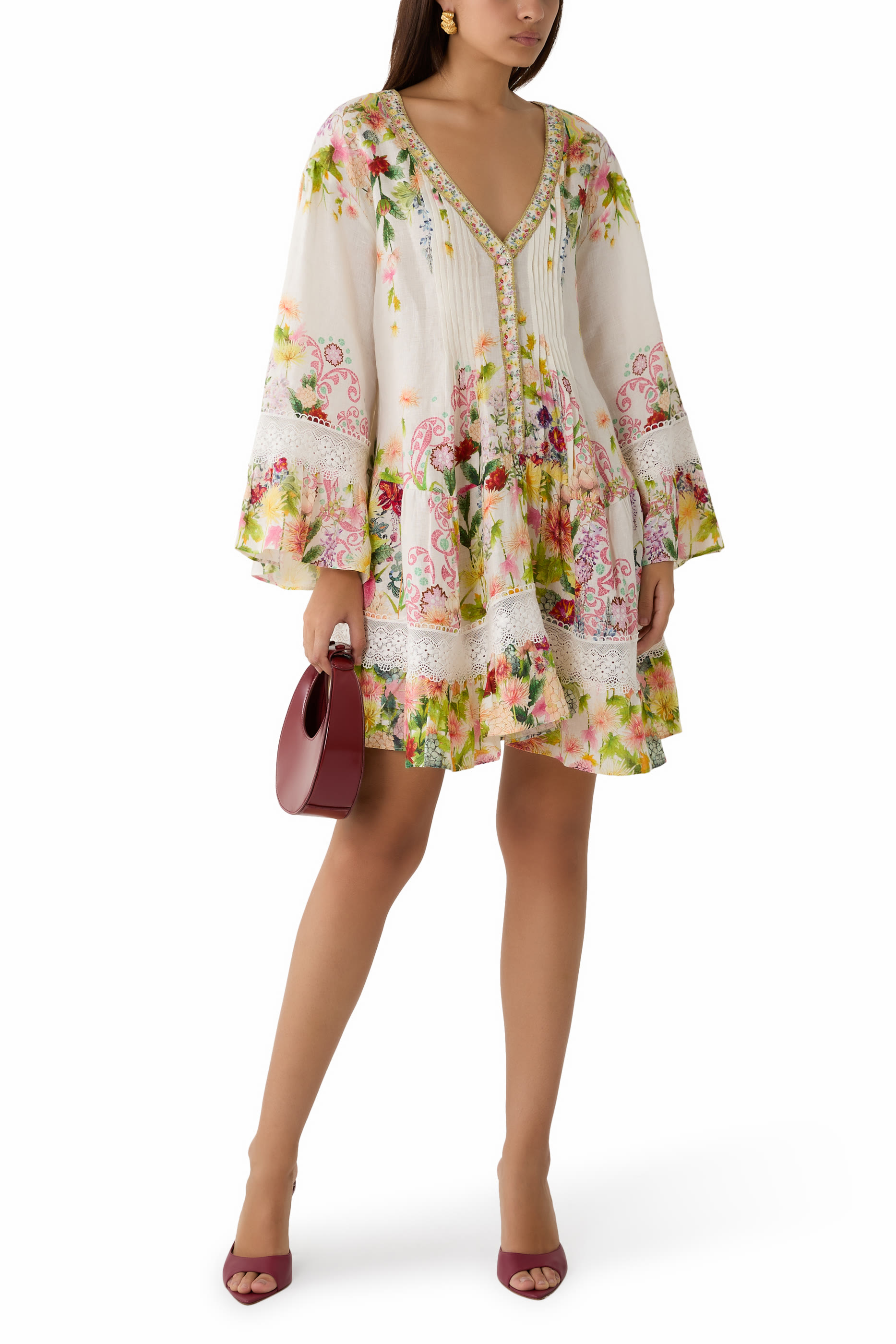 Call Of Catalonia V-Neck Tiered Dress