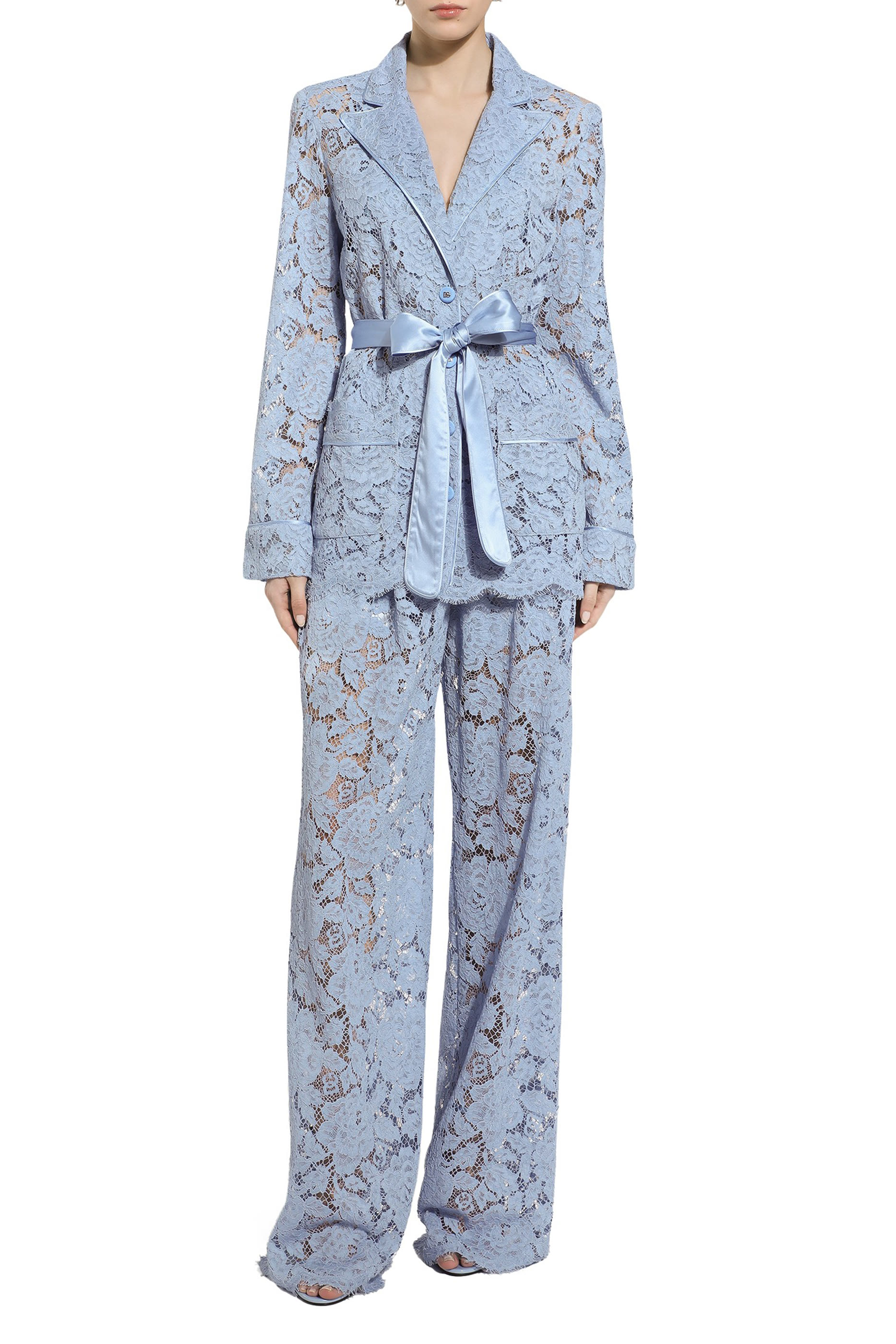 Flared Floral Cordonetto Lace Pants