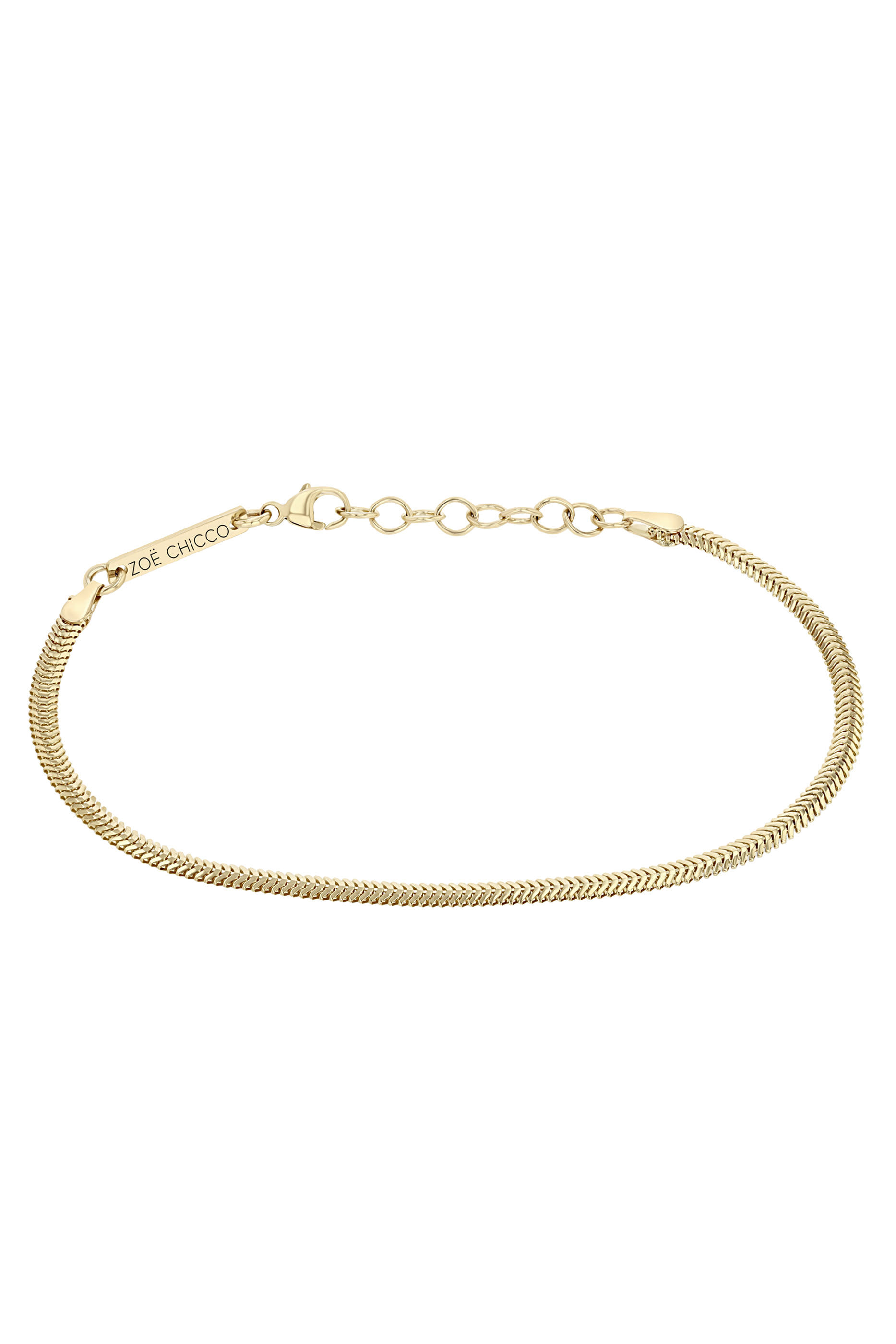 Small Snake Chain Bracelet, 14K Gold