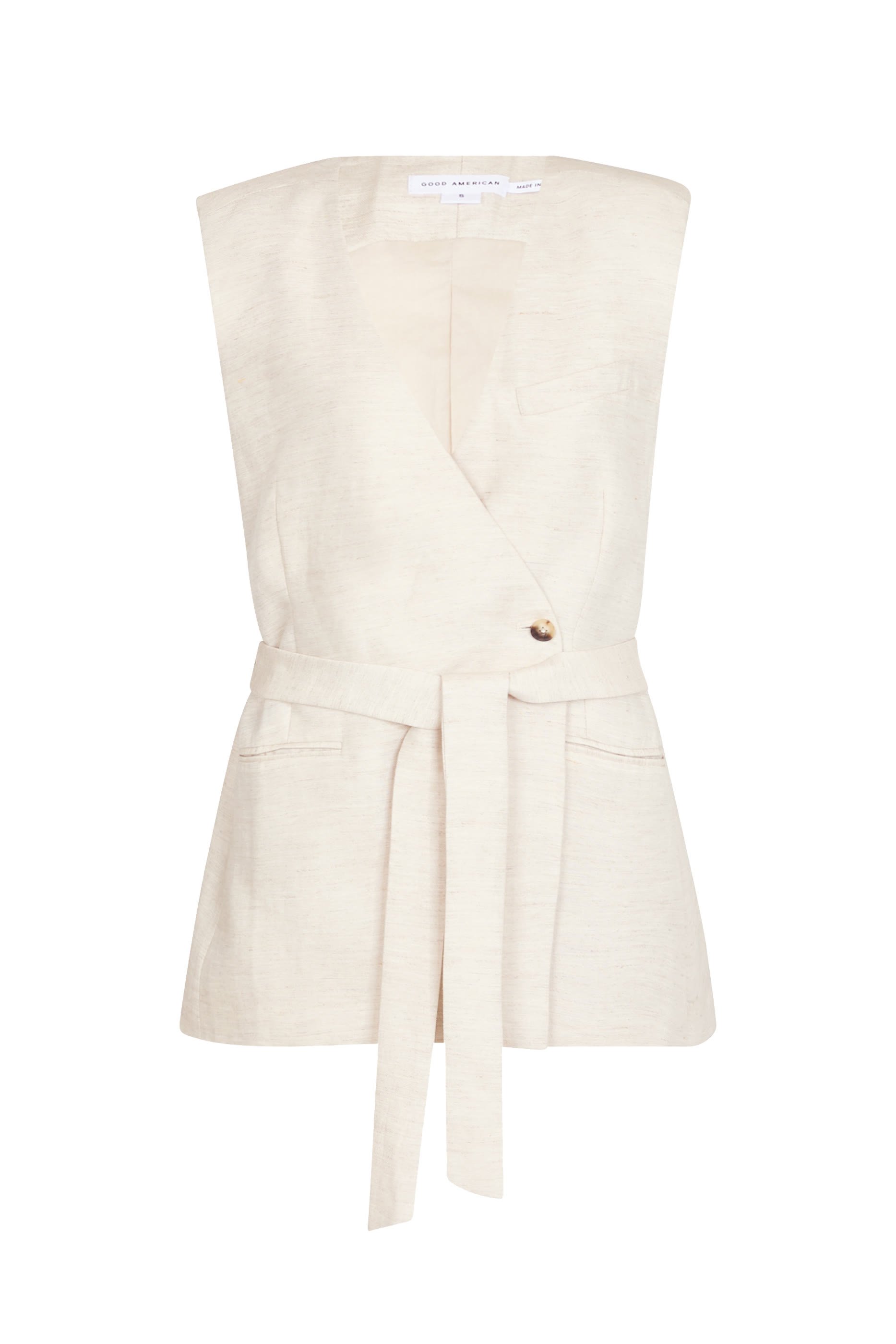 Linen Sleeveless Belted Vest 