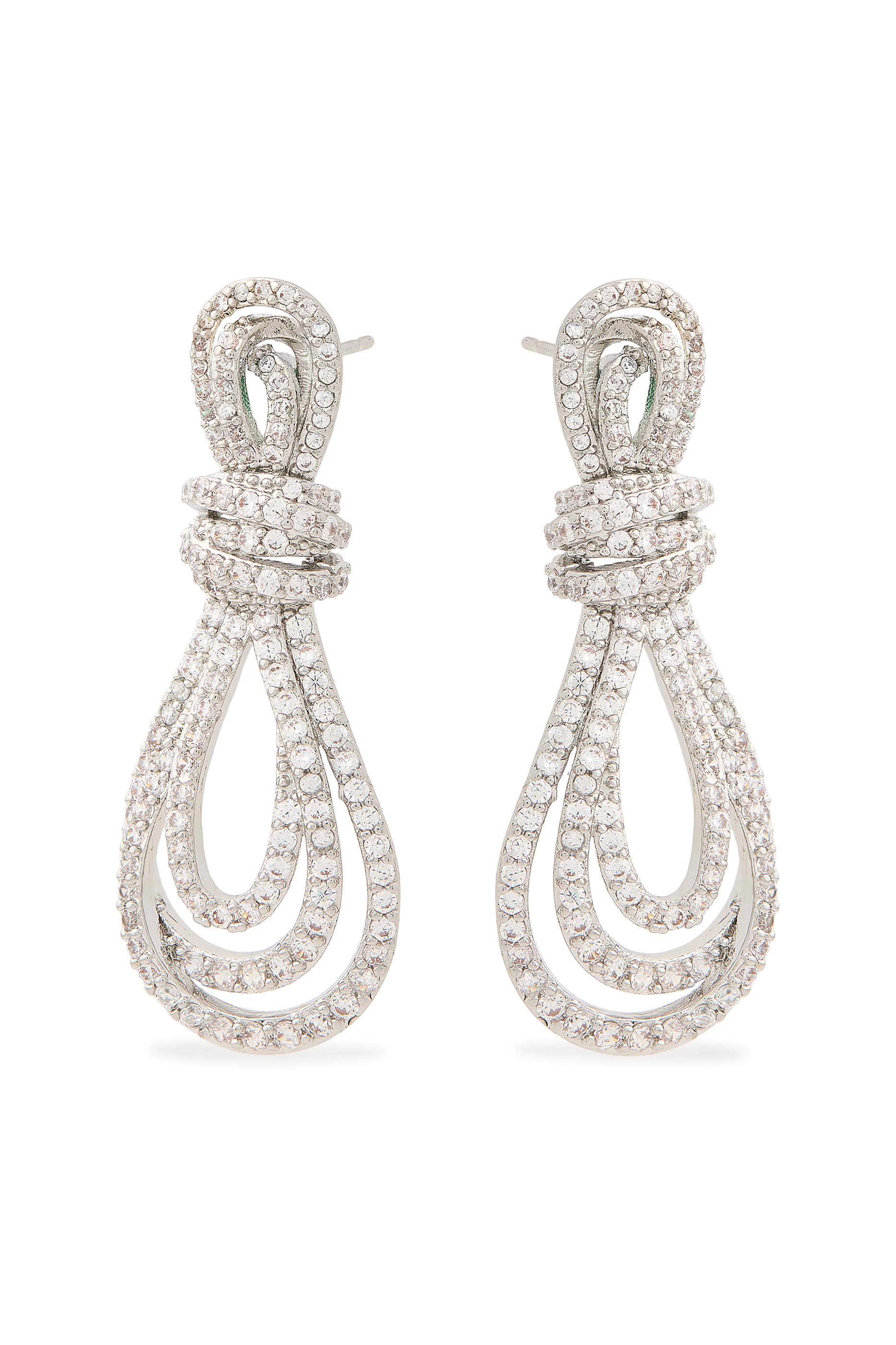 Riona Earrings, 14K White Gold & Cubic Zirconia