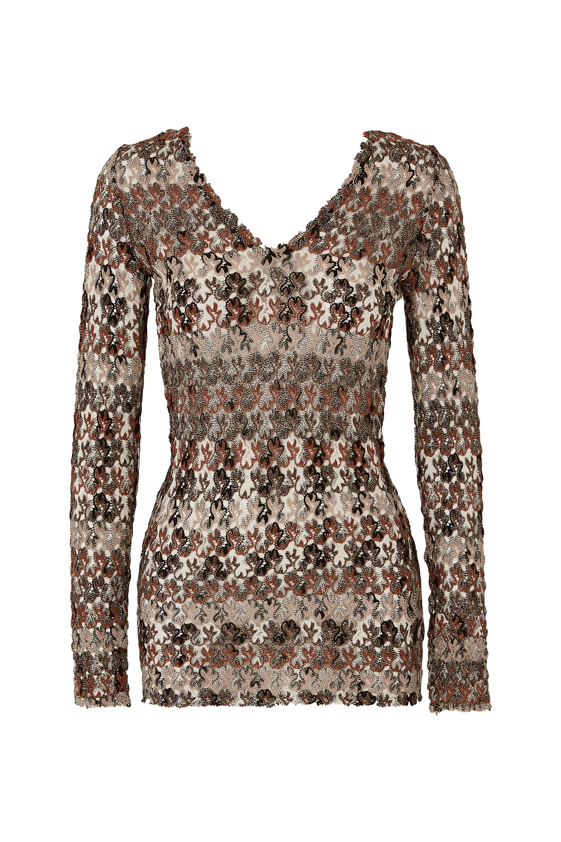 Stripe Lace Raschel Lurex Top