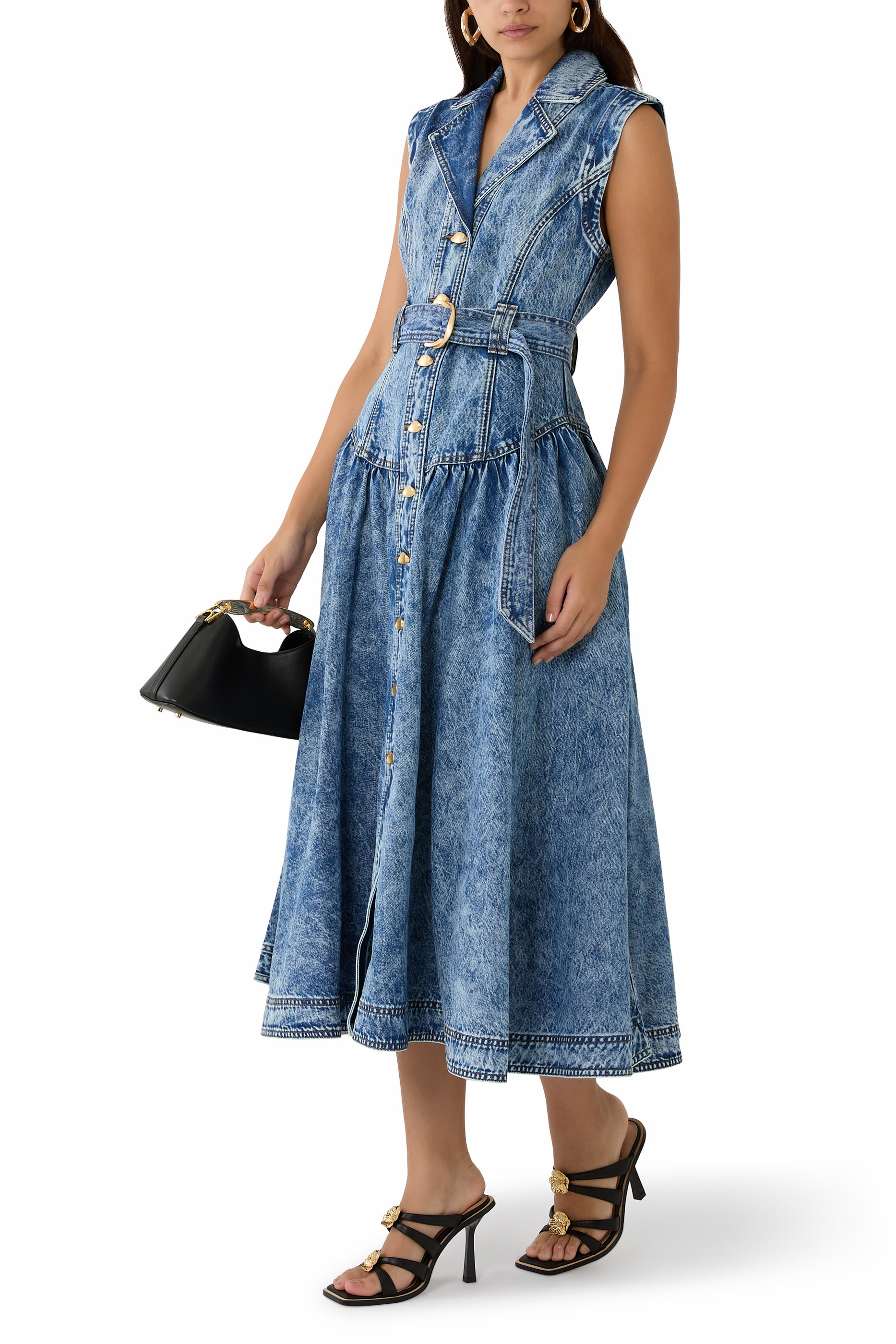 Angelina Belted Midi Dress